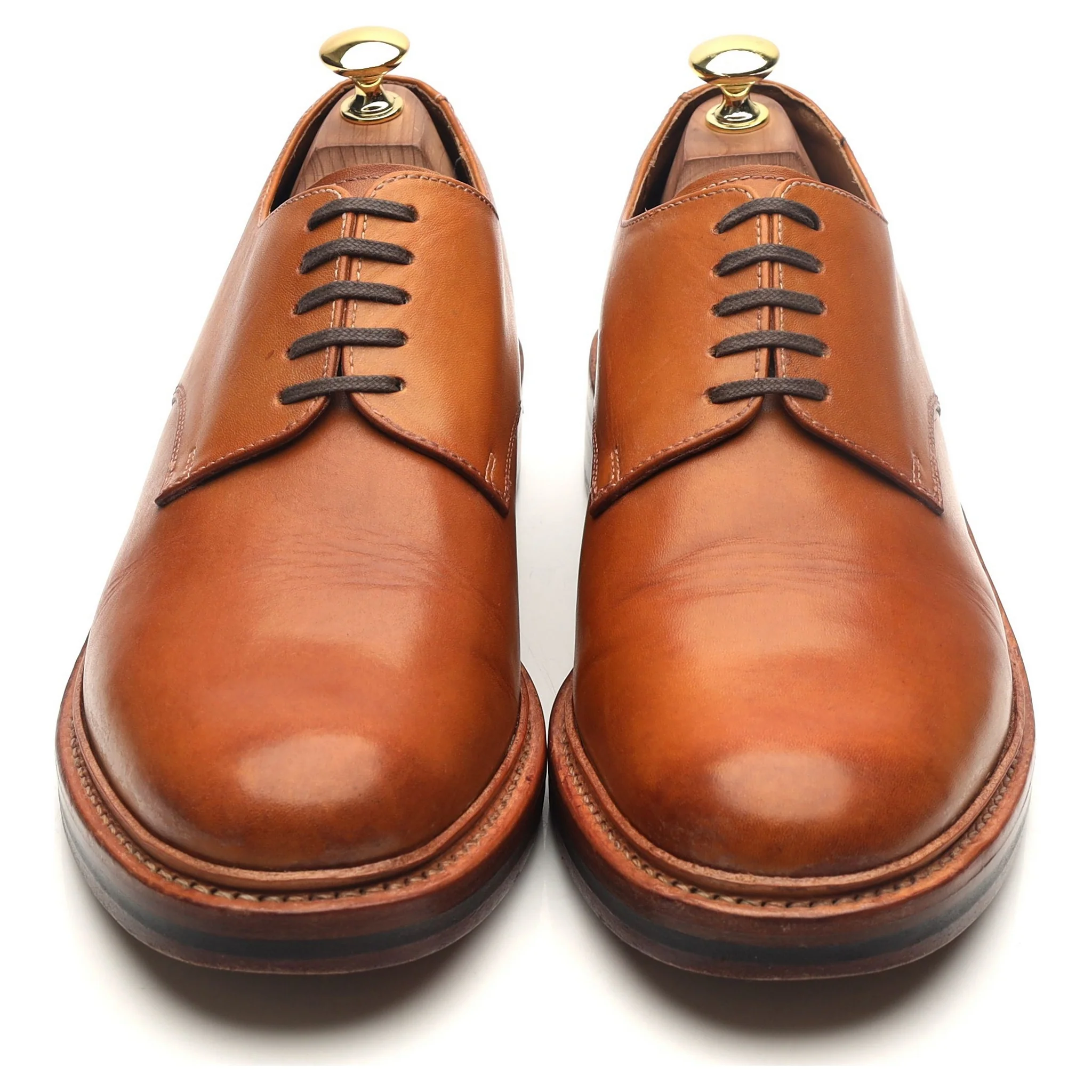 'Curt' Tan Brown Leather Derby UK 8 G - Image 9