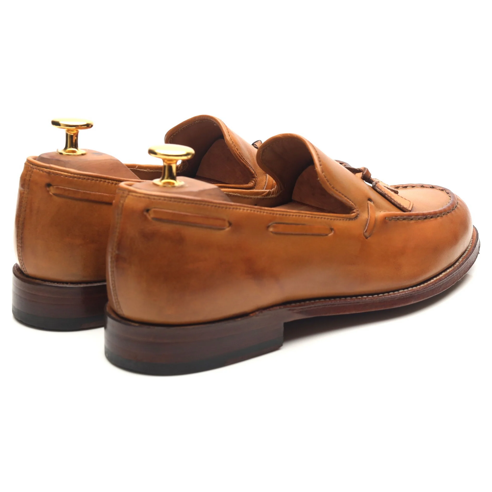 Women's Tan Brown Leather Loafers UK 6 - Image 5