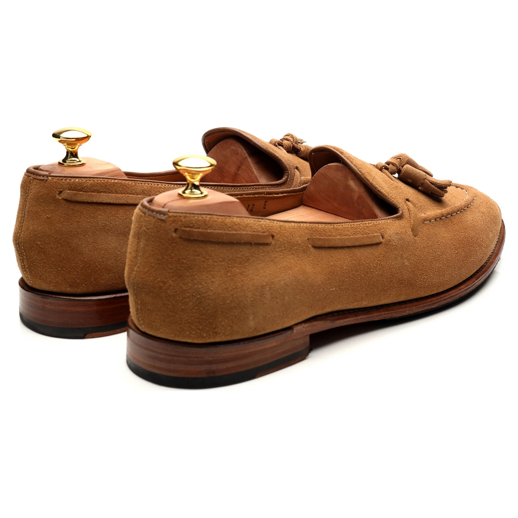 'Scottie' Sand Brown Suede Tassel Loafers UK 12 E - Image 5