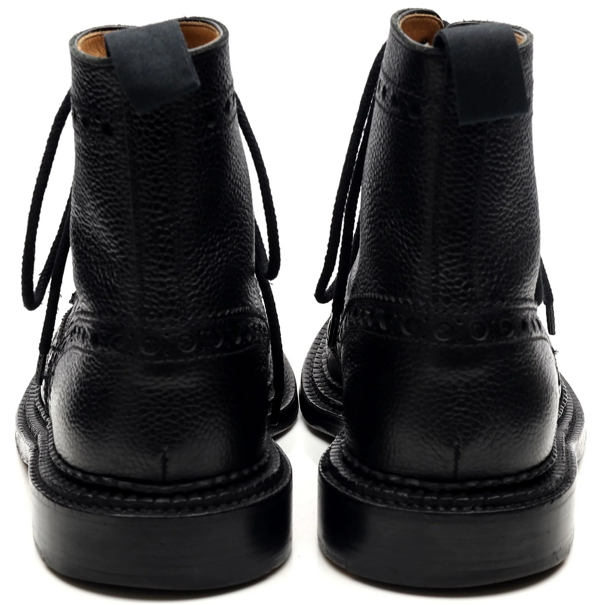 'Fred' Triple Welt Black Leather Brogue Boots UK 7 G - Image 4