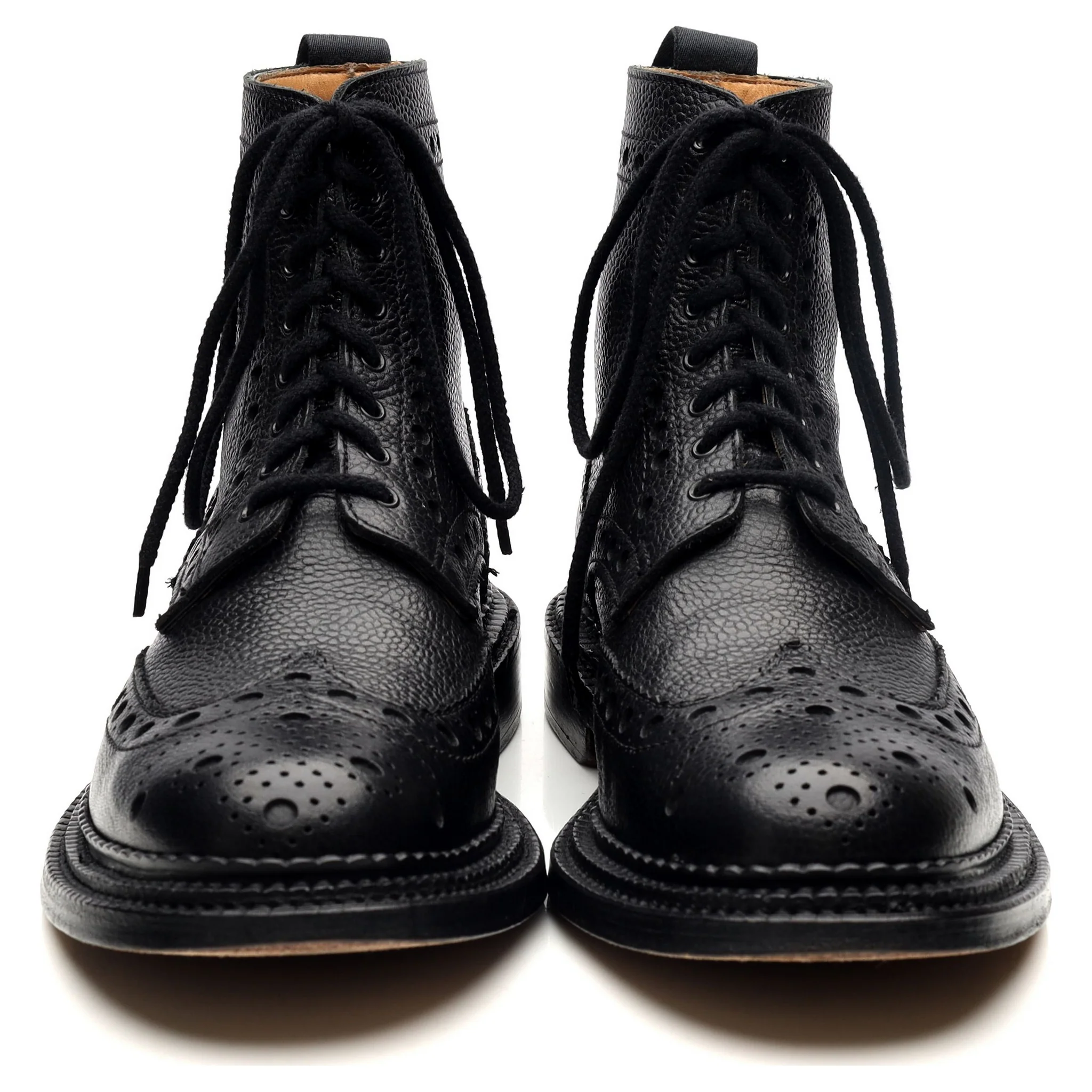 'Fred' Triple Welt Black Leather Brogue Boots UK 7 G - Image 8