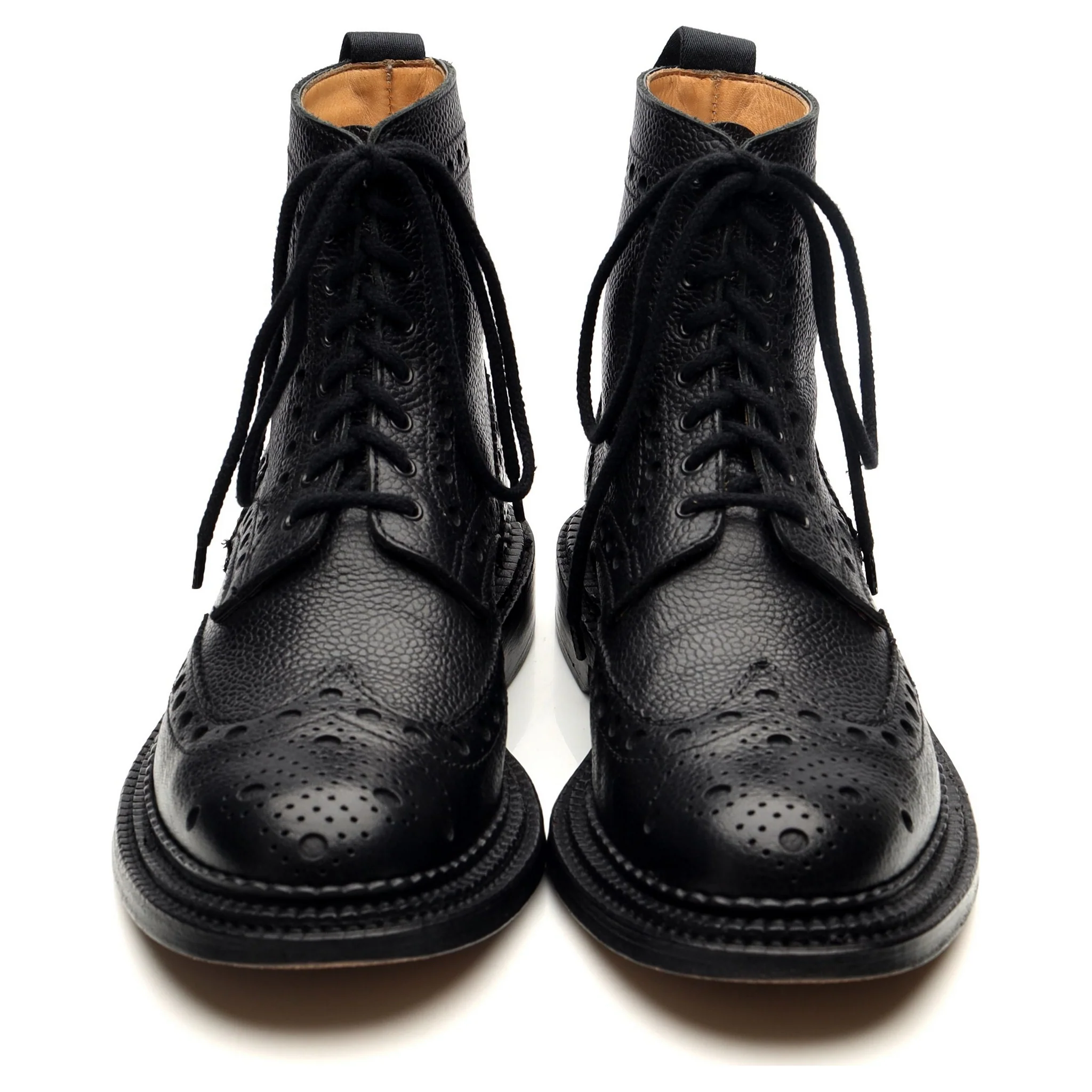 'Fred' Triple Welt Black Leather Brogue Boots UK 7 G - Image 9