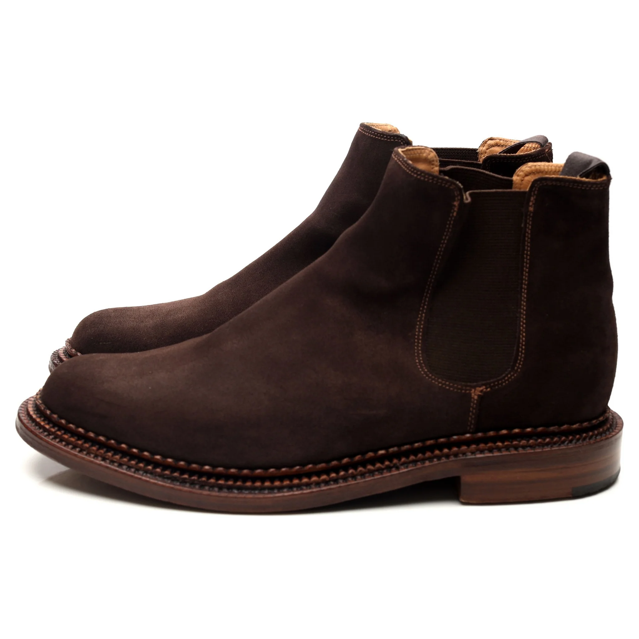 'Christopher' Triple Welt Dark Brown Suede Chelsea Boots UK 10 G - Image 2