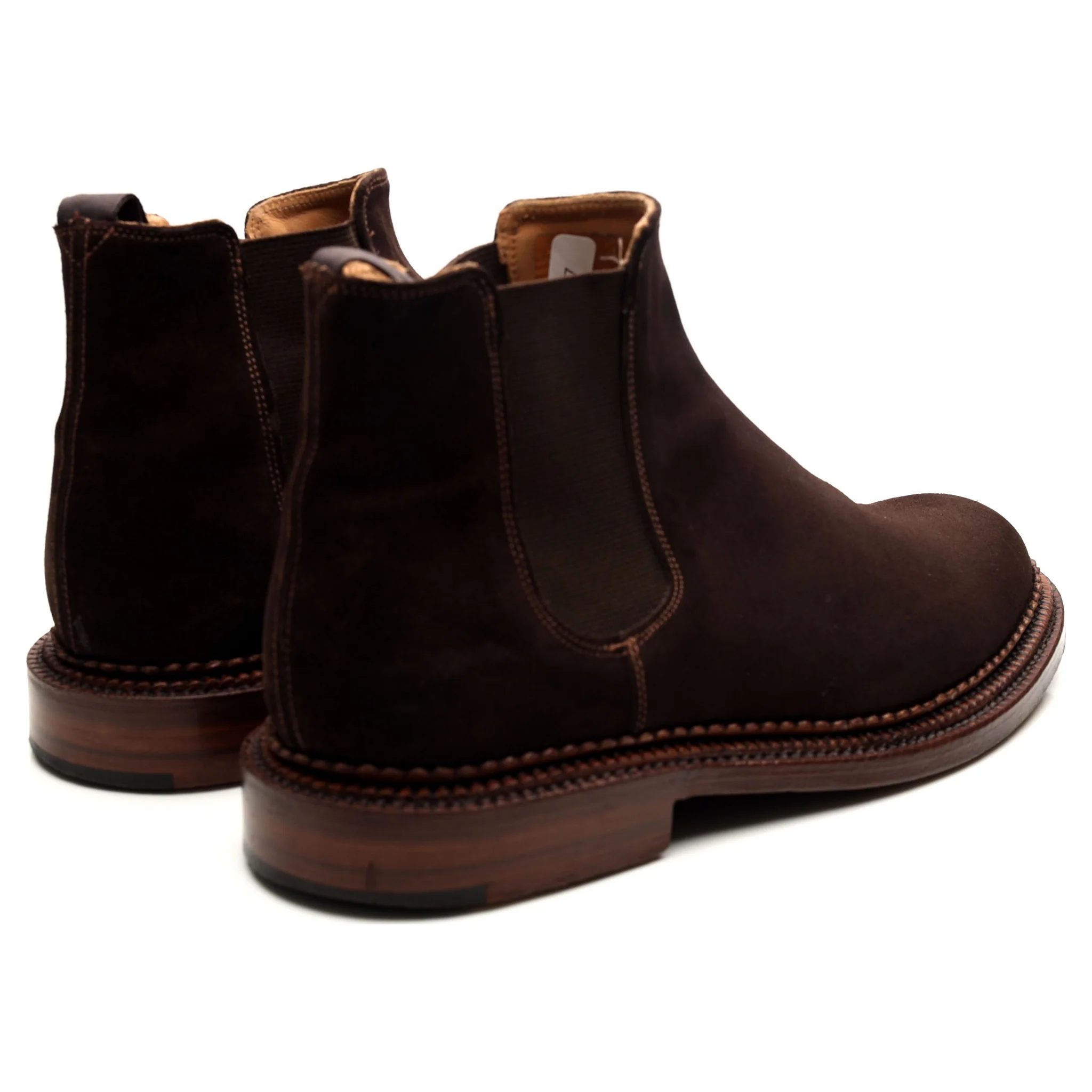 'Christopher' Triple Welt Dark Brown Suede Chelsea Boots UK 10 G - Image 5