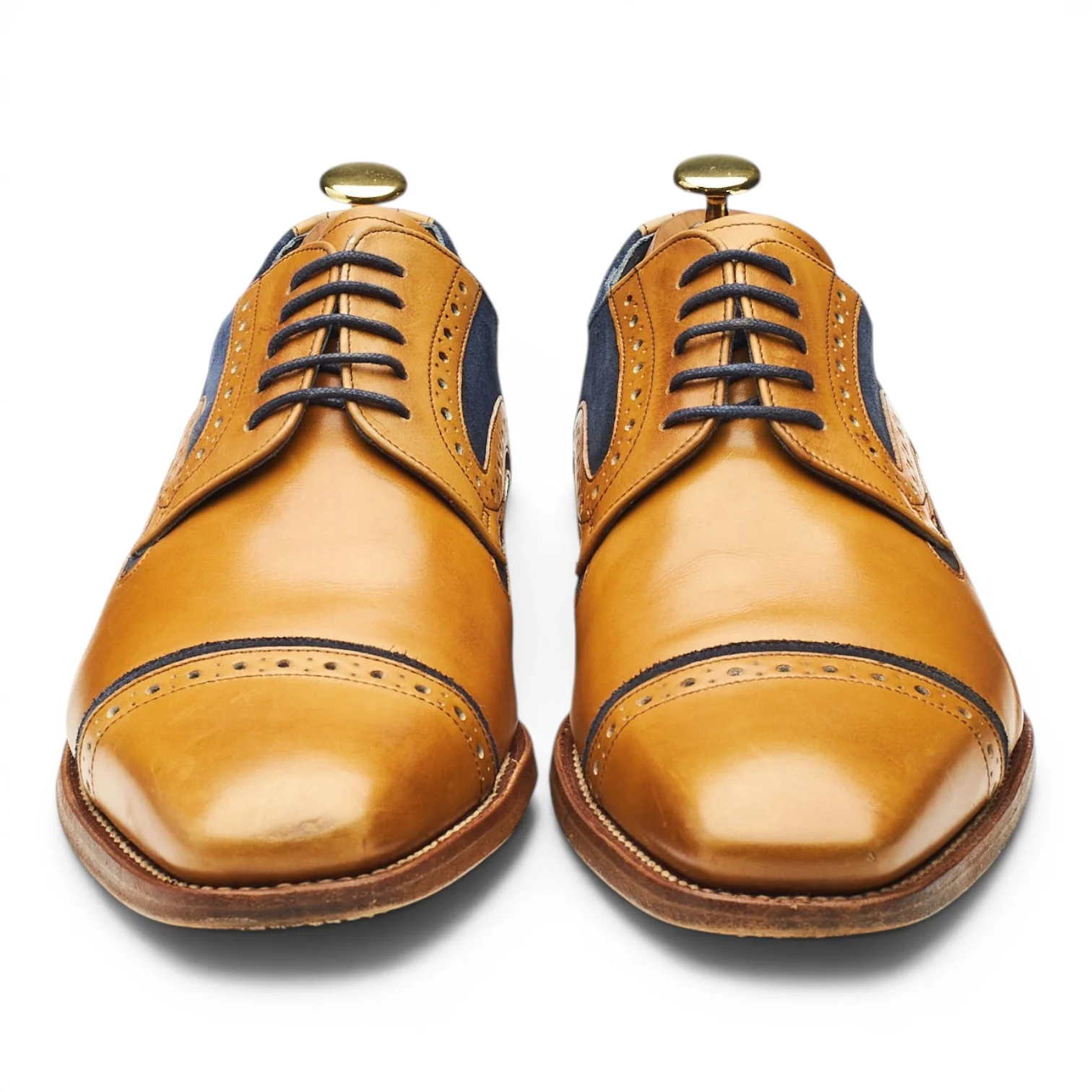 'Haig' Tan Brown Leather Derby Brogues UK 8 G - Image 2