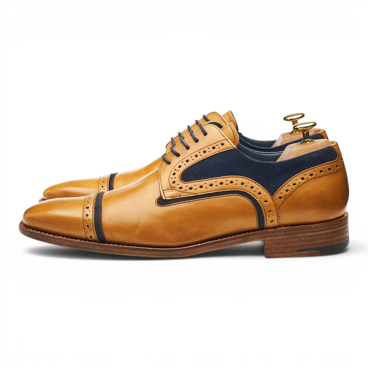 'Haig' Tan Brown Leather Derby Brogues UK 8 G - Image 3