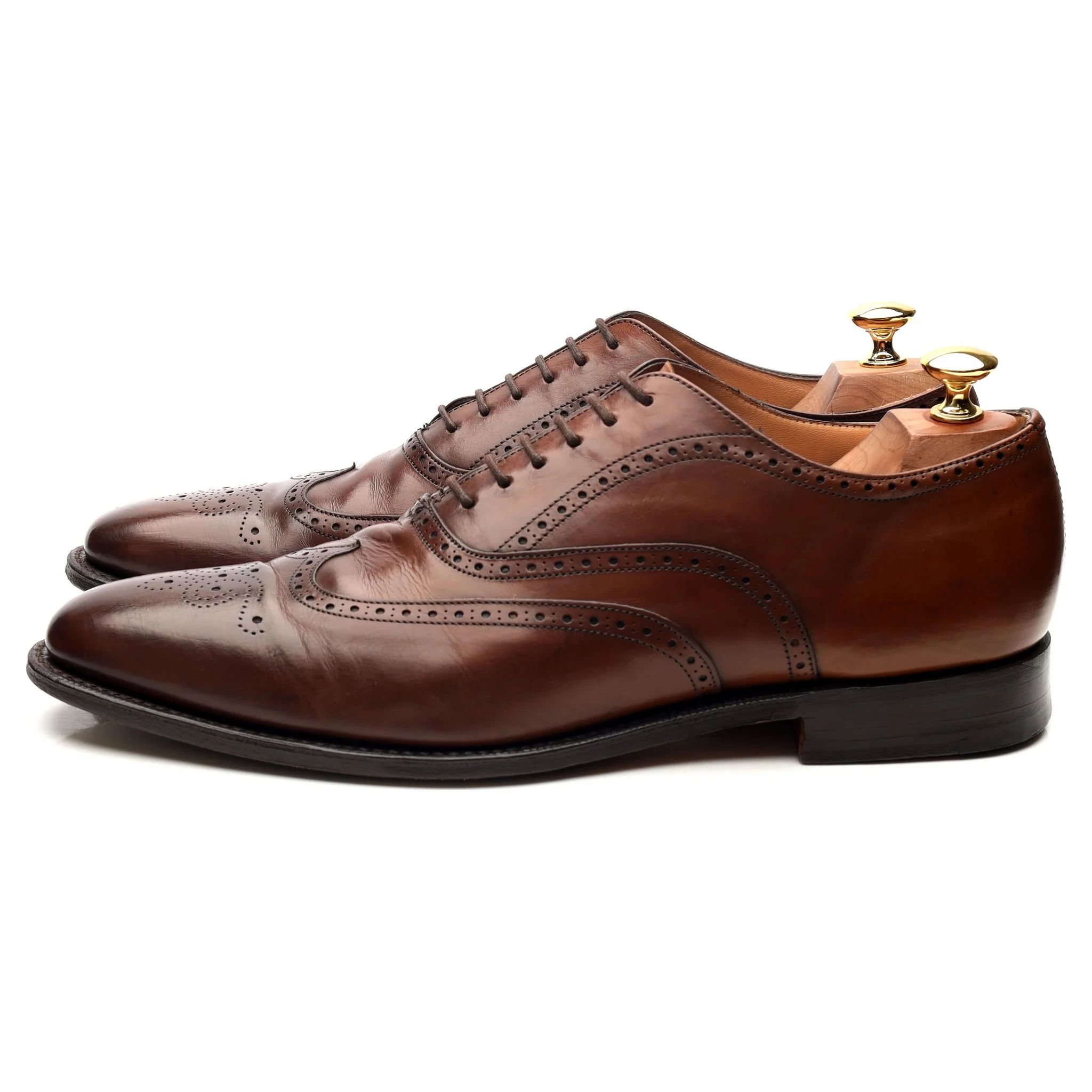 'Hailwood' Tan Brown Leather Oxford Brogue UK 9.5 F - Image 2
