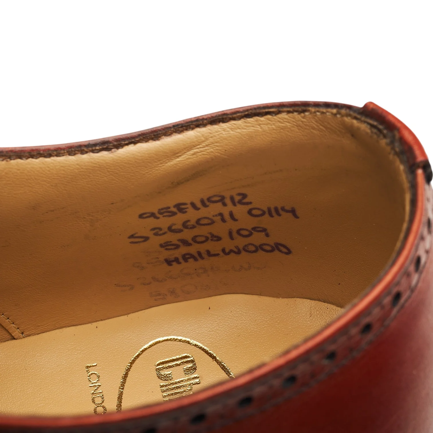 'Hailwood' Tan Brown Leather Oxford Brogues UK 9.5 F - Image 7