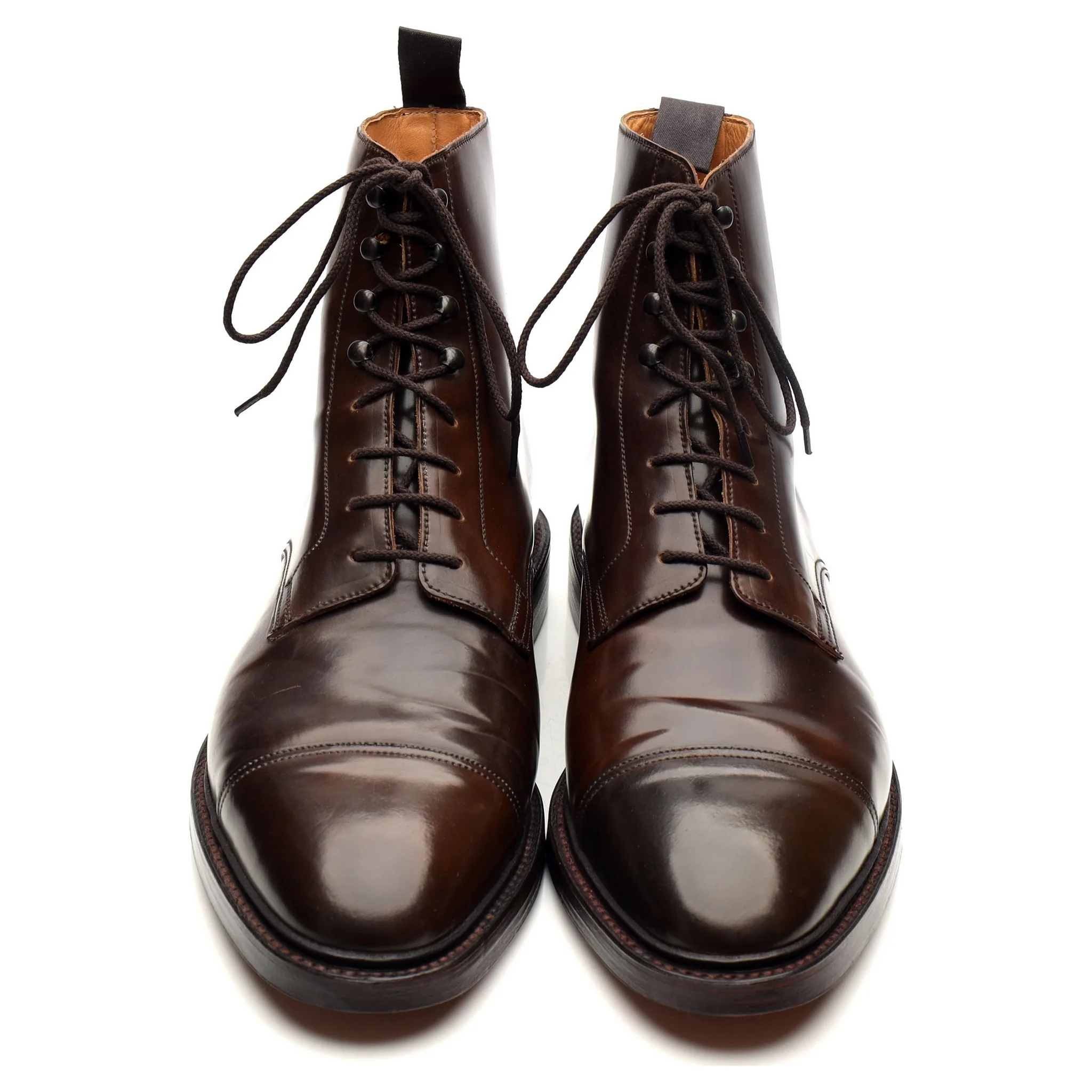 'Harlech' Dark Brown Cordovan Leather Boots UK 11 E - Image 9