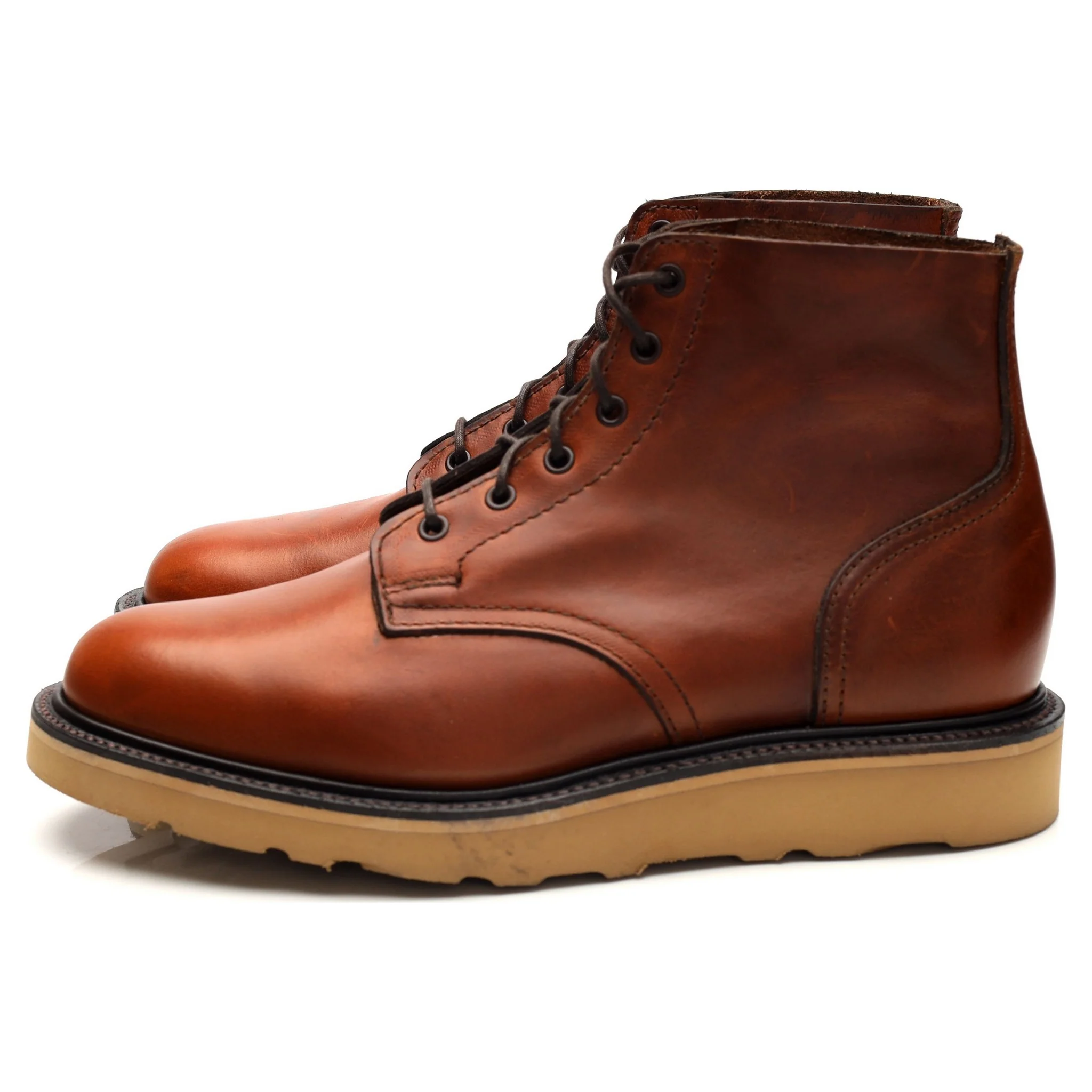 'Harrison' Tan Brown Leather Boots UK 6.5 - Image 3