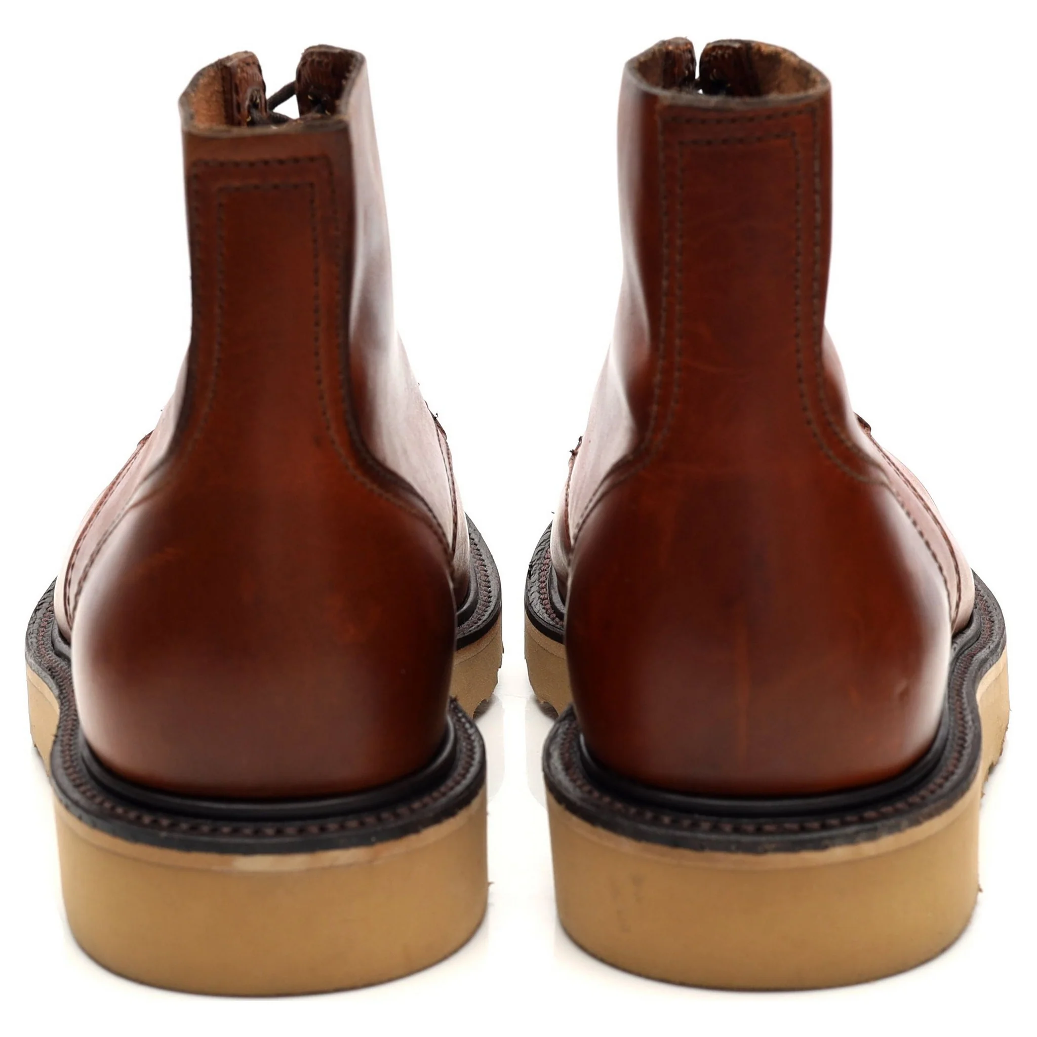 'Harrison' Tan Brown Leather Boots UK 6.5 - Image 4