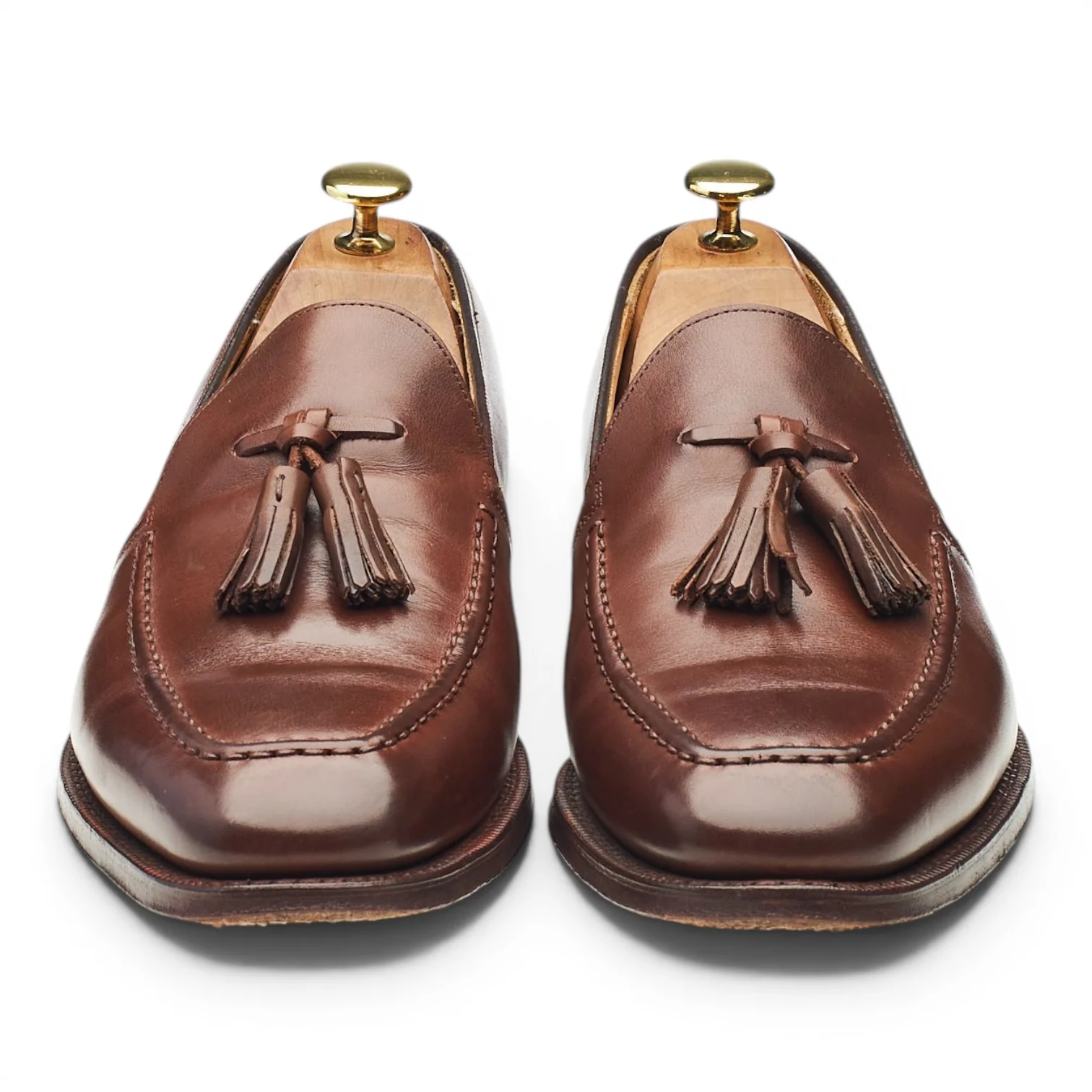 'Harrow' Dark Brown Leather Tassel Loafers UK 8 G - Image 2