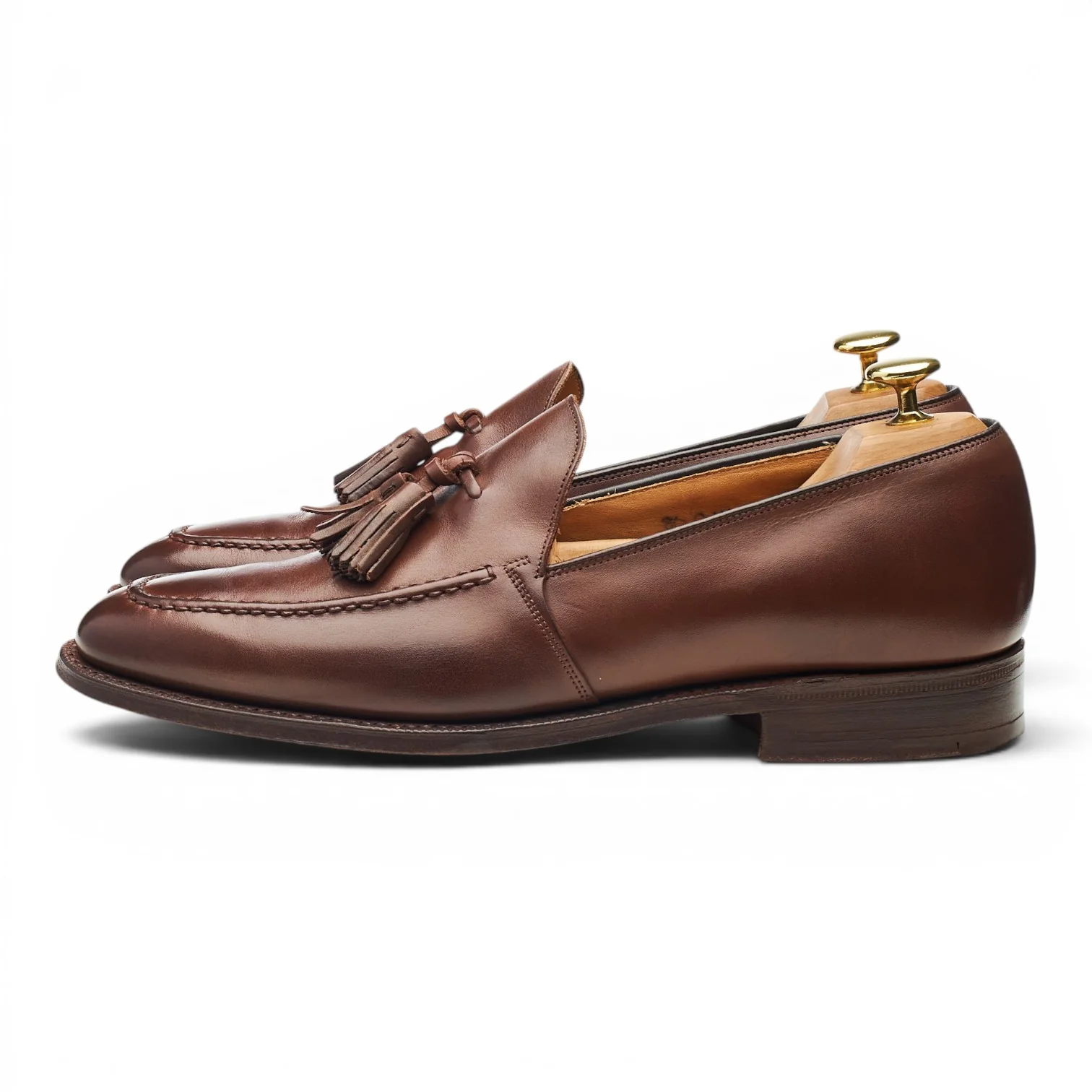'Harrow' Dark Brown Leather Tassel Loafers UK 8 G - Image 3