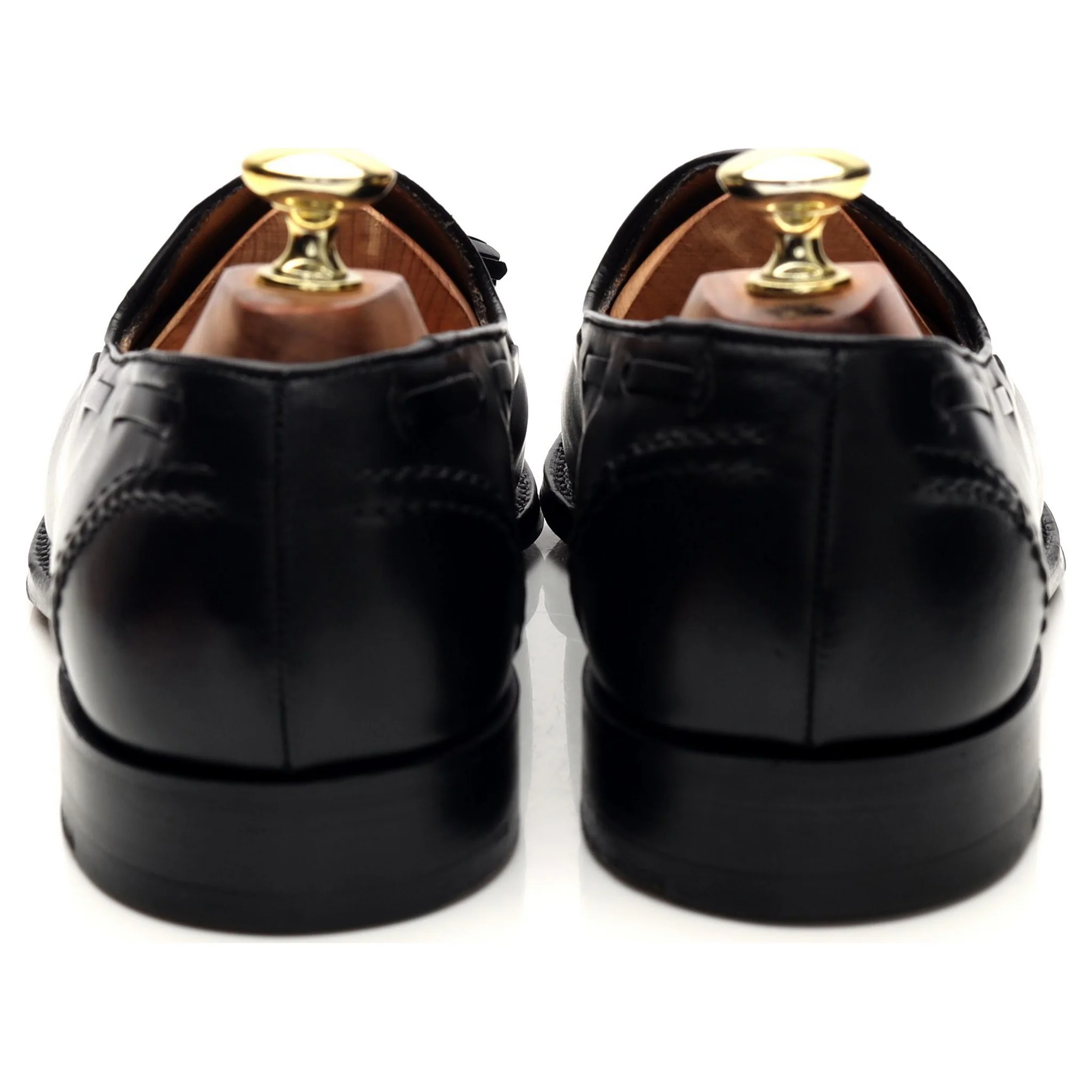 'Harry' Black Leather Tassel Loafers UK 7 F - Image 4