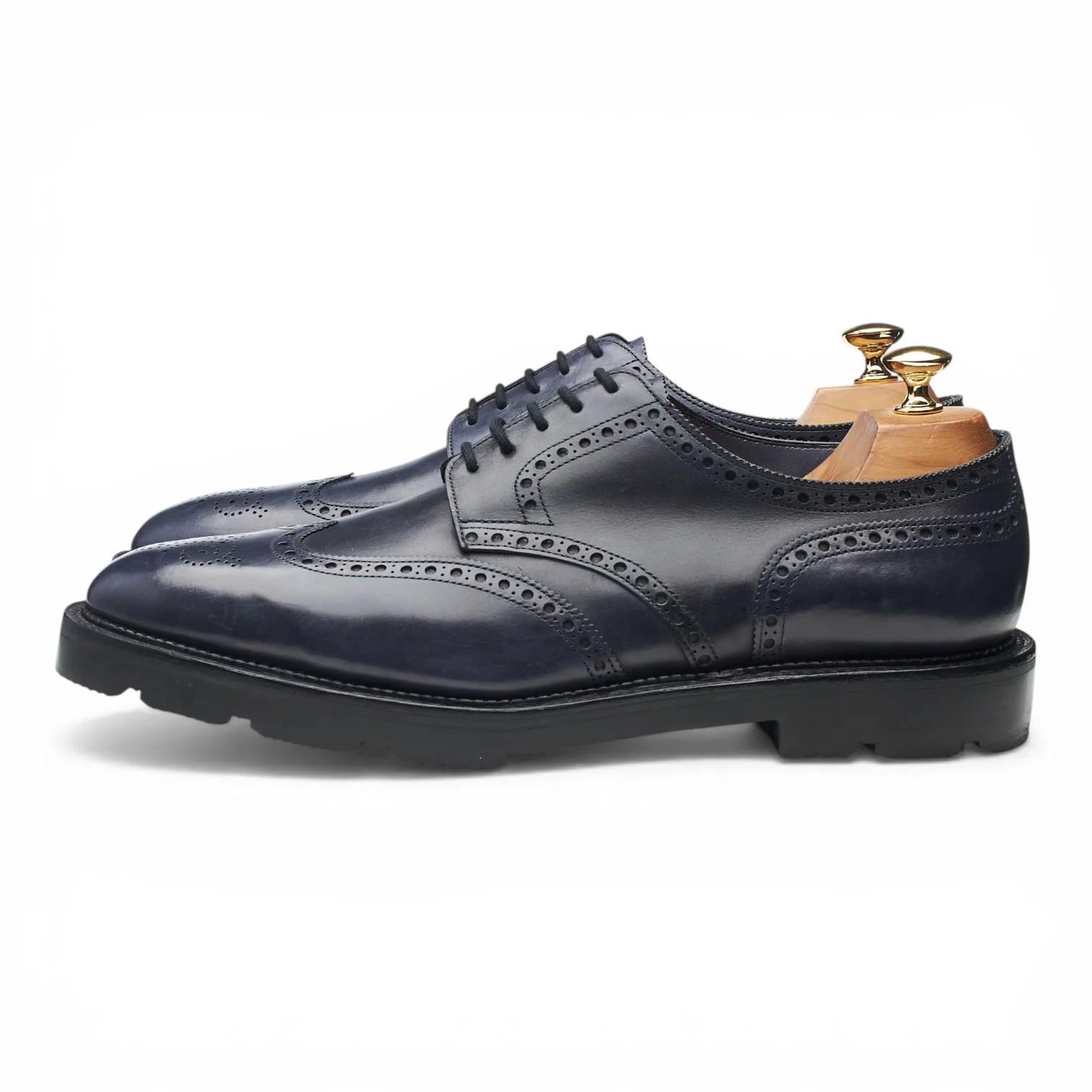 'Hayle' Navy Blue Leather Derby Brogues UK 10 E - Image 3