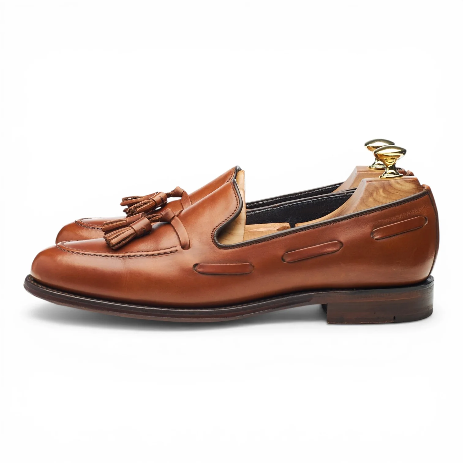 Herring 'Ascot 2' Tan Brown Leather Tassel Loafers UK 7 F - Image 3