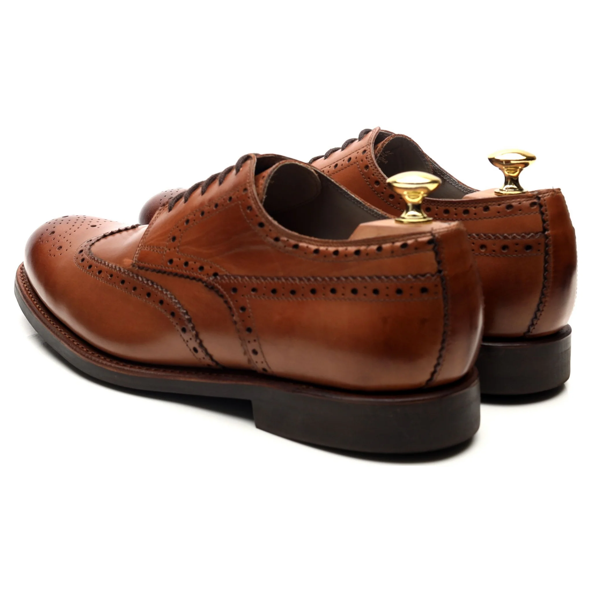 'Bath' Tan Brown Leather Derby Brogues UK 8 F - Image 3