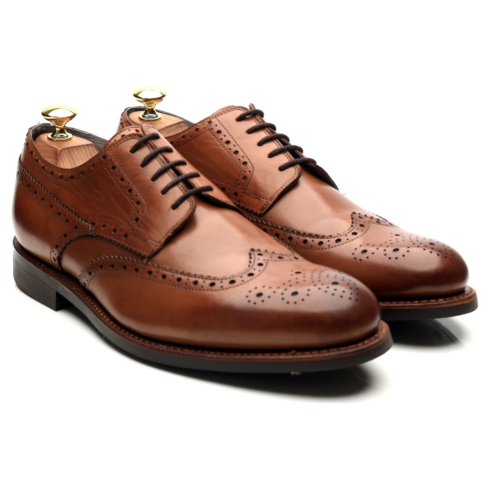 'Bath' Tan Brown Leather Derby Brogues UK 8 F - Image 7