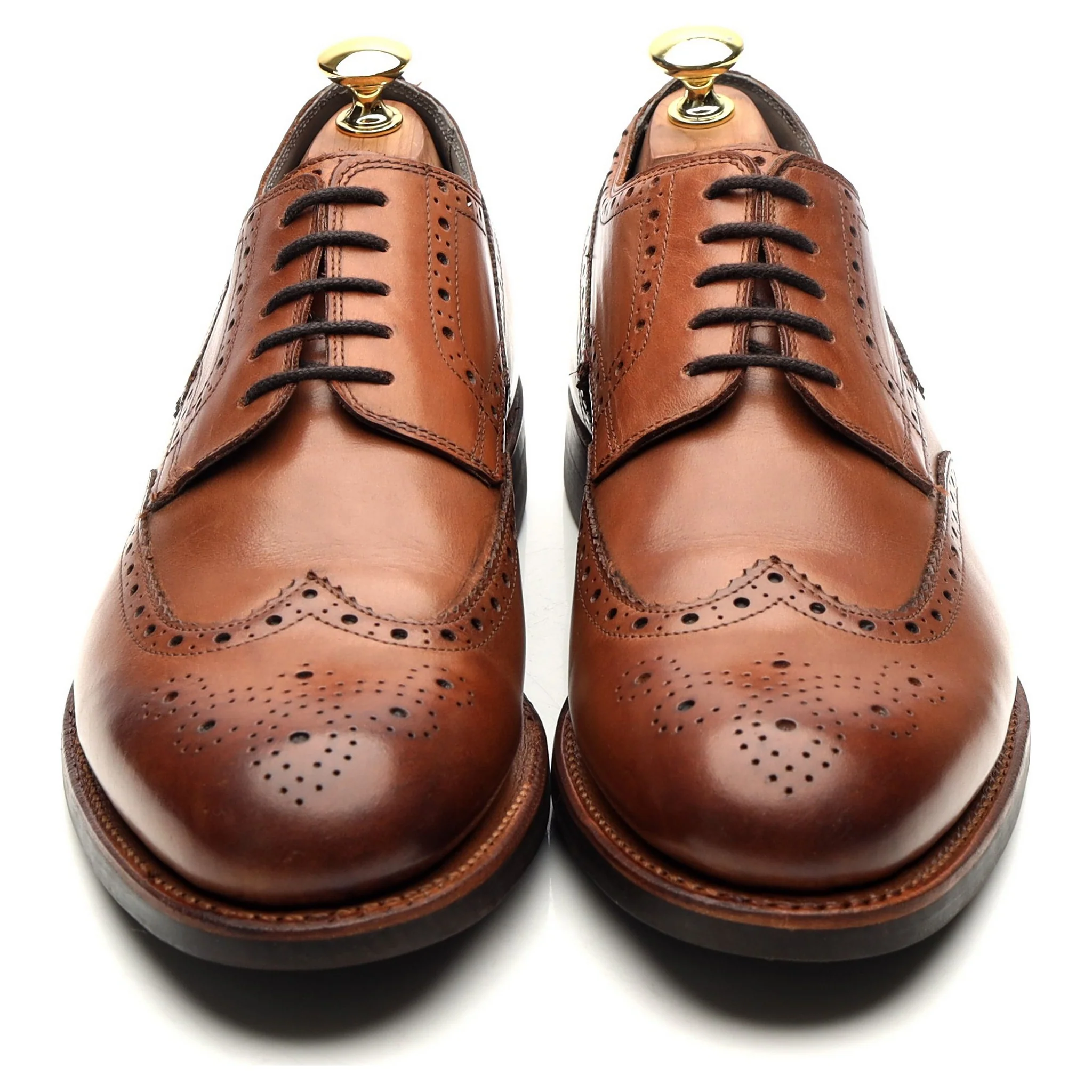 'Bath' Tan Brown Leather Derby Brogues UK 8 F - Image 9