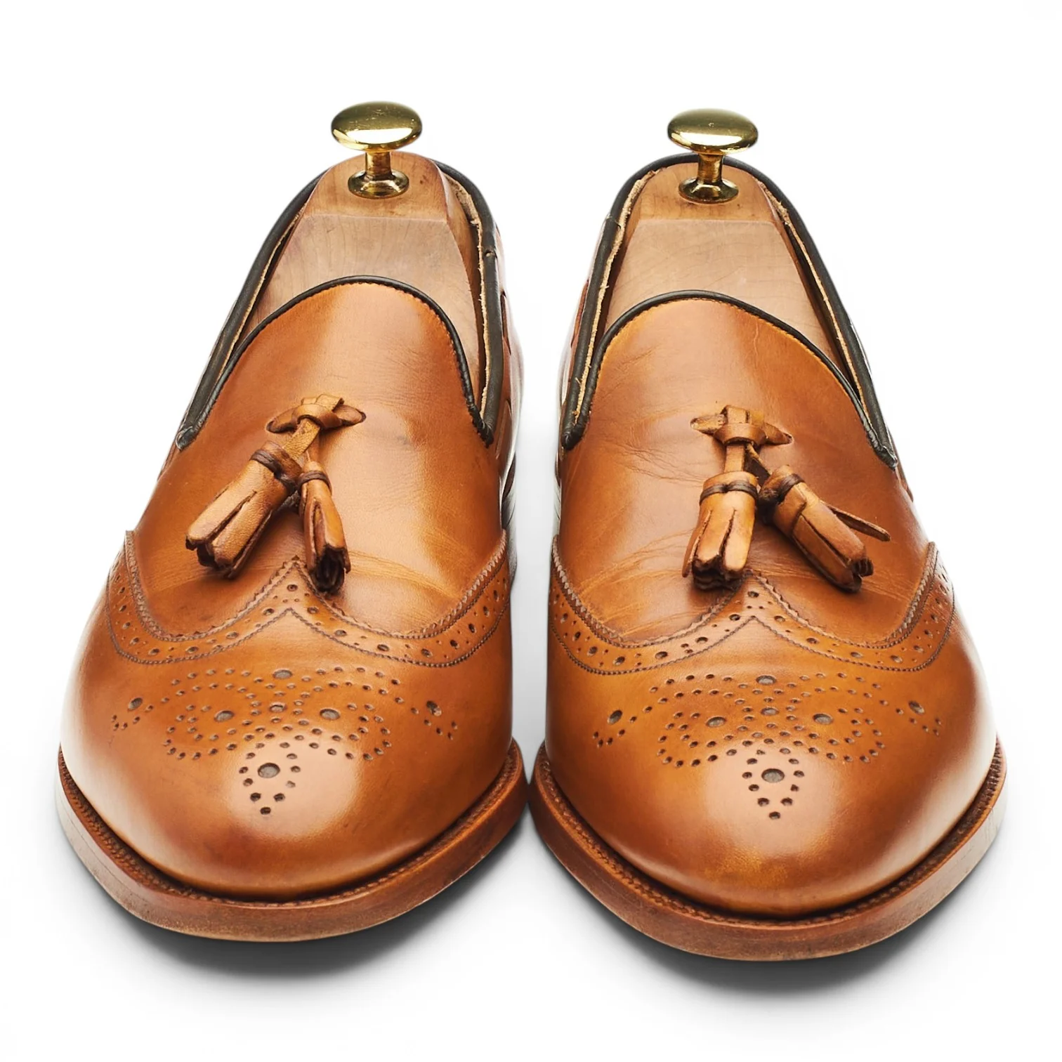 Herring 'Merton' Tan Brown Leather Tassel Loafers UK 8.5 F - Image 2