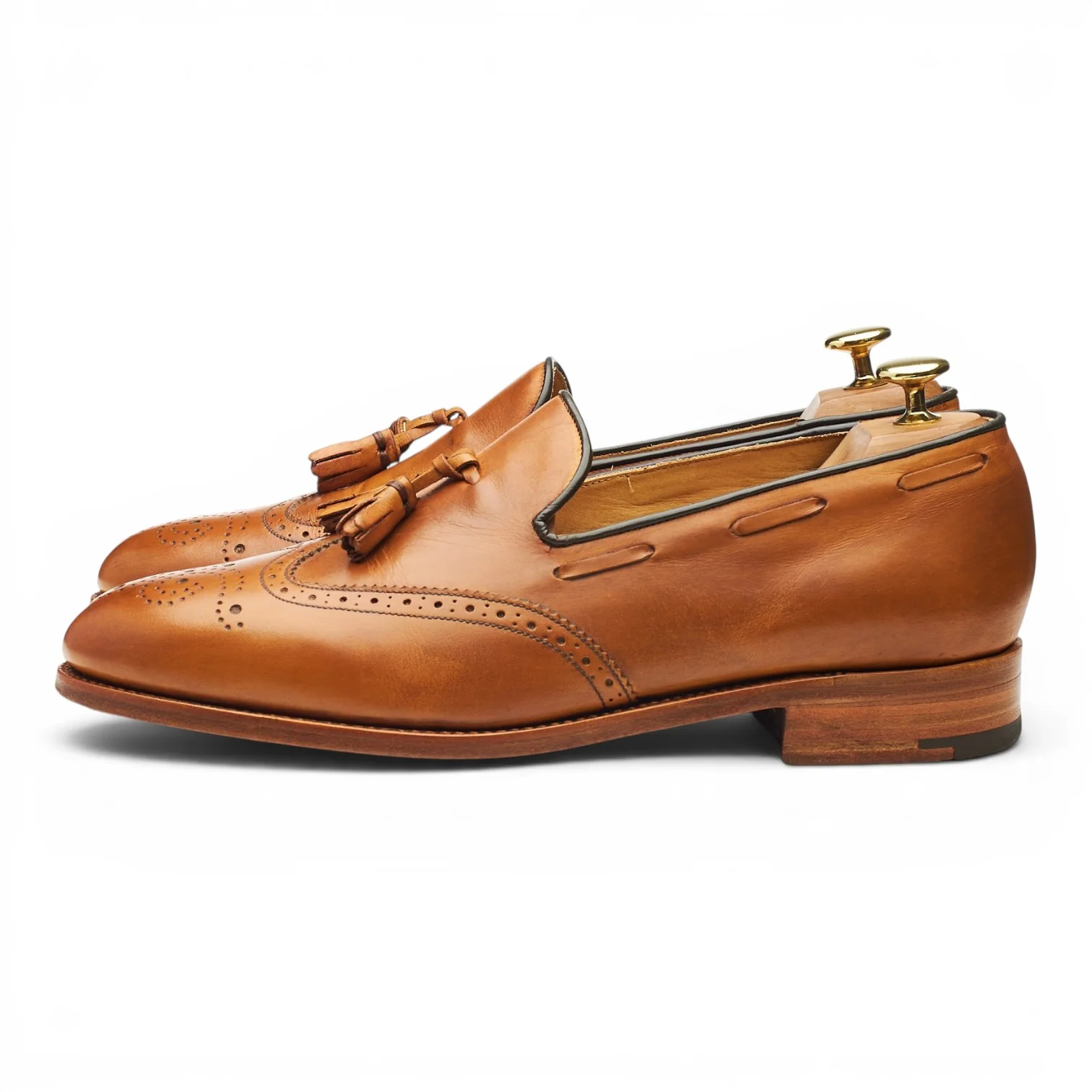 Herring 'Merton' Tan Brown Leather Tassel Loafers UK 8.5 F - Image 3
