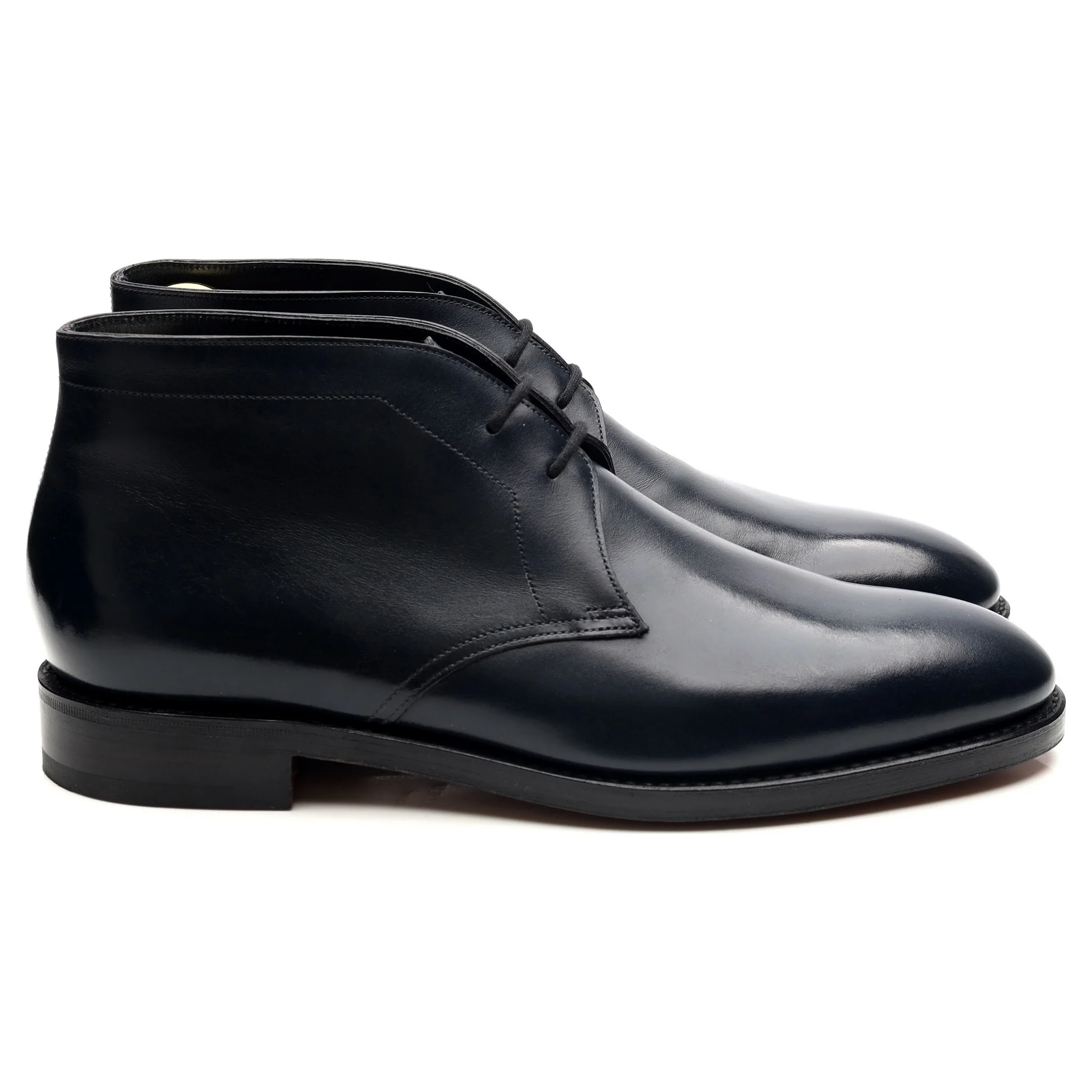 'Heywood' Navy Blue Leather Boots UK 7 E - Image 6