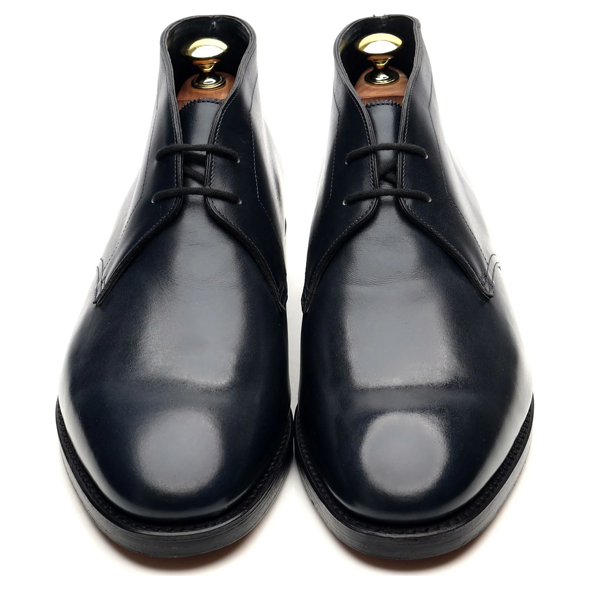 'Heywood' Navy Blue Leather Boots UK 7 E - Image 9