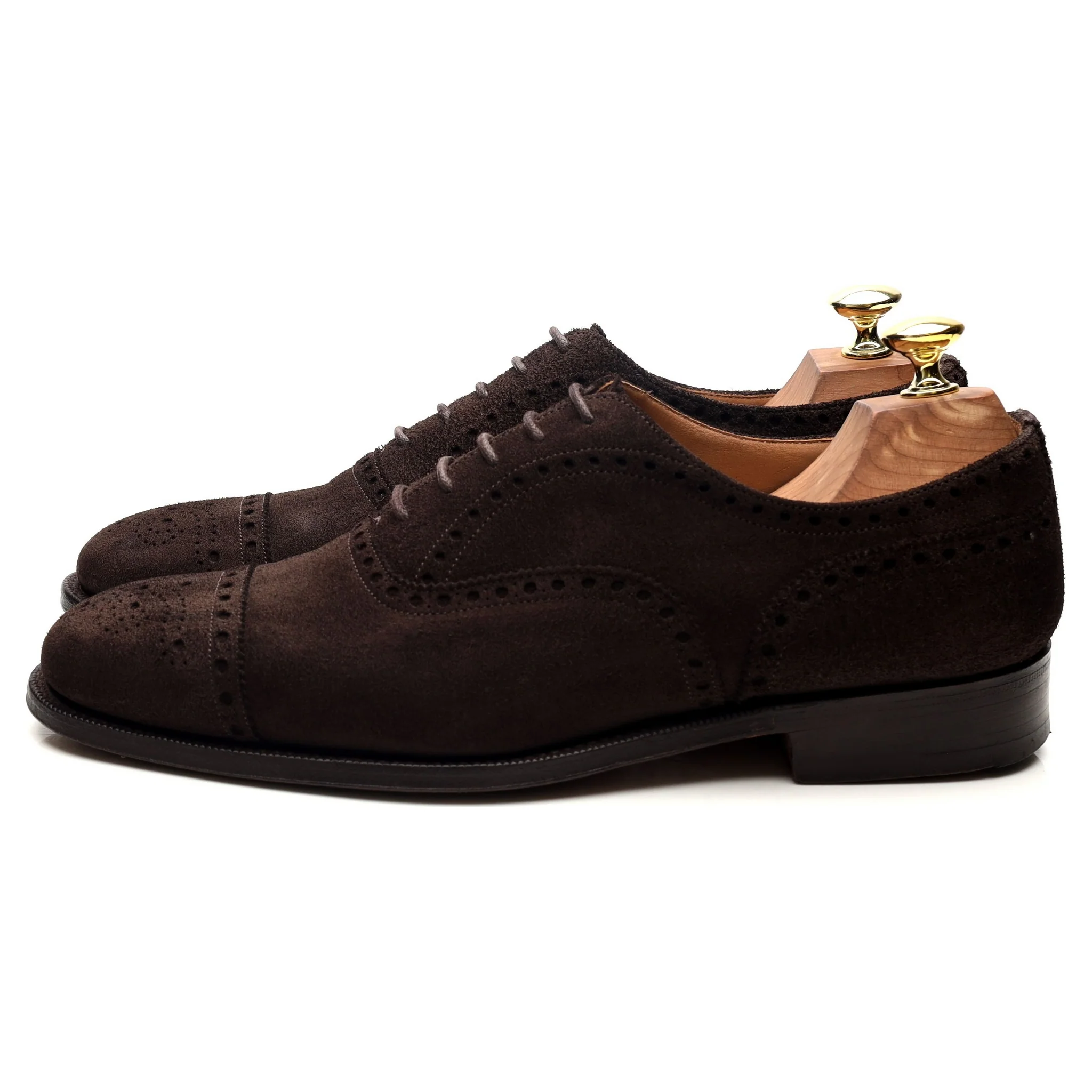 'Highgrove' Dark Brown Suede Oxford Brogues UK 7.5 F - Image 2