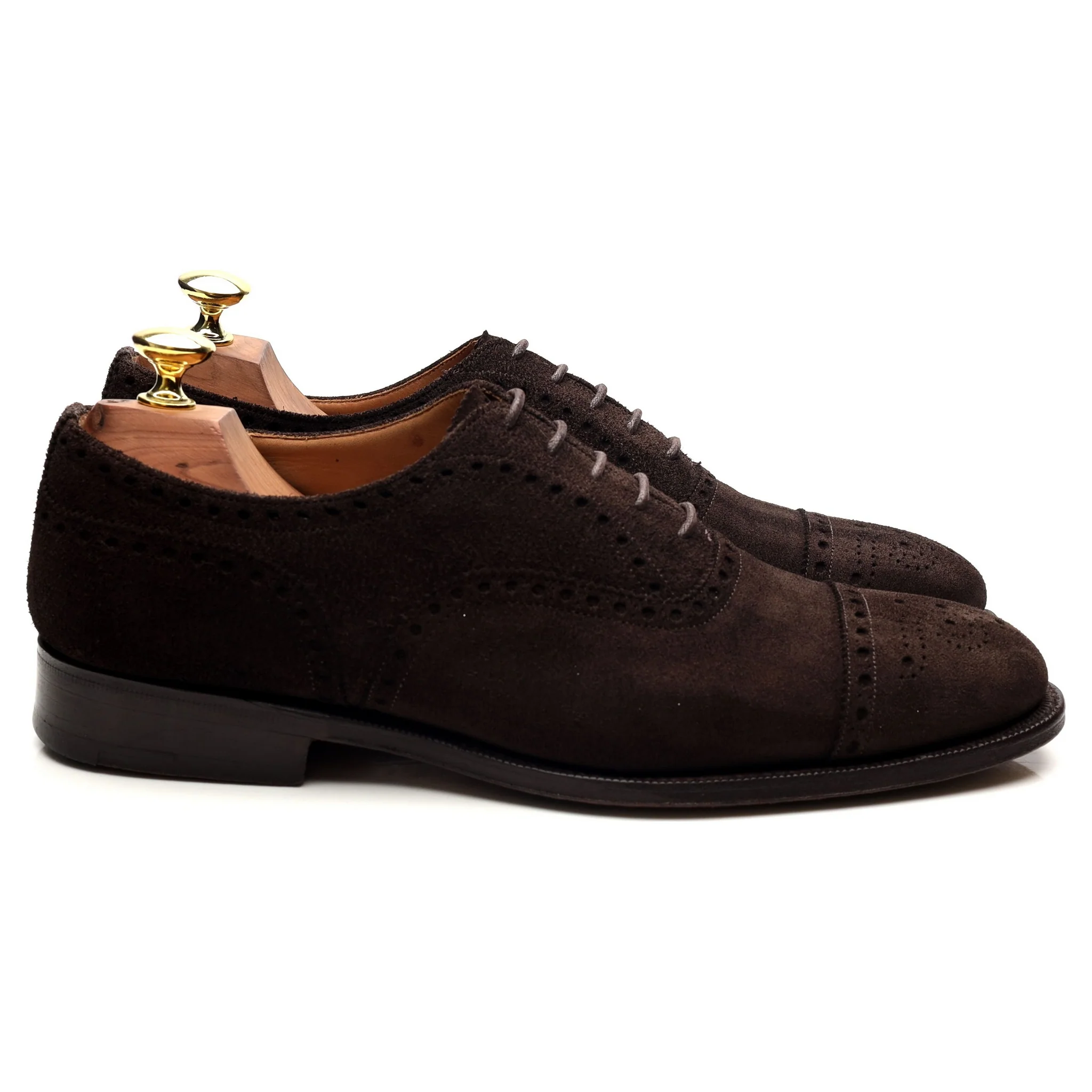 'Highgrove' Dark Brown Suede Oxford Brogues UK 7.5 F - Image 6