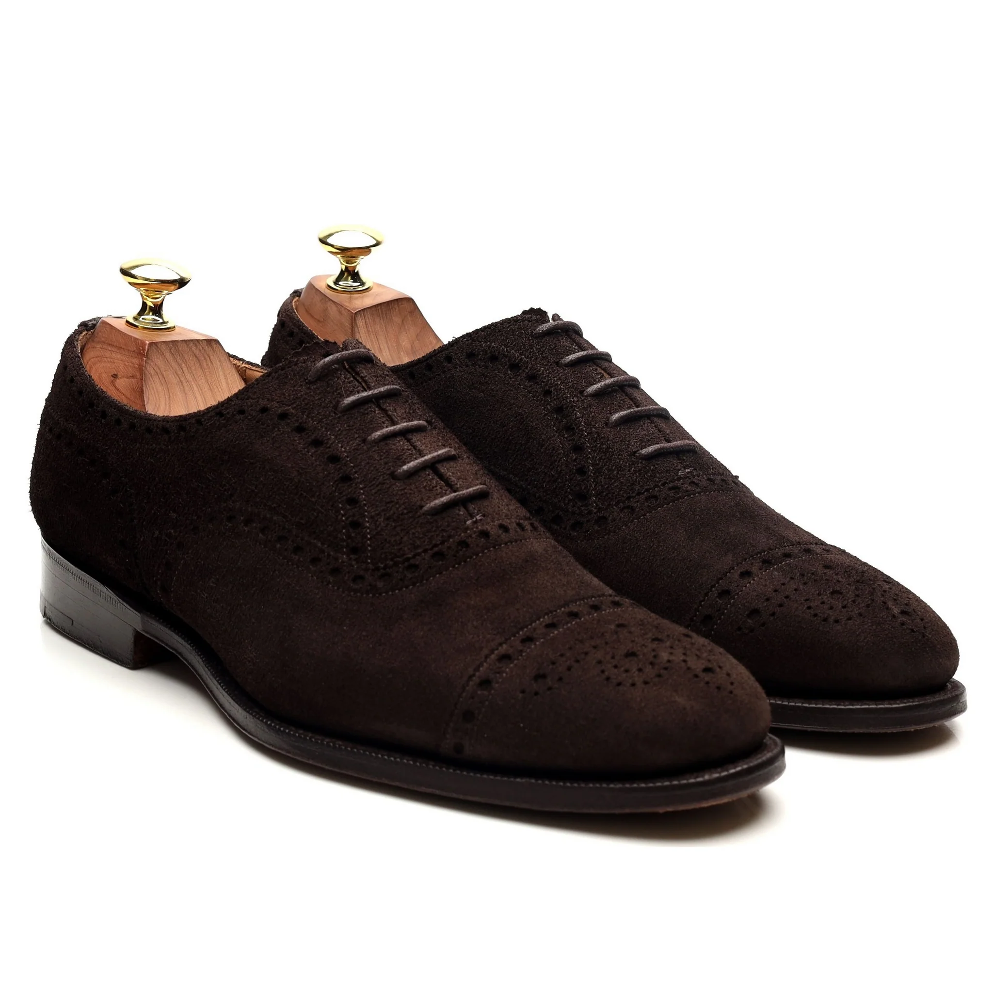 'Highgrove' Dark Brown Suede Oxford Brogues UK 7.5 F - Image 7