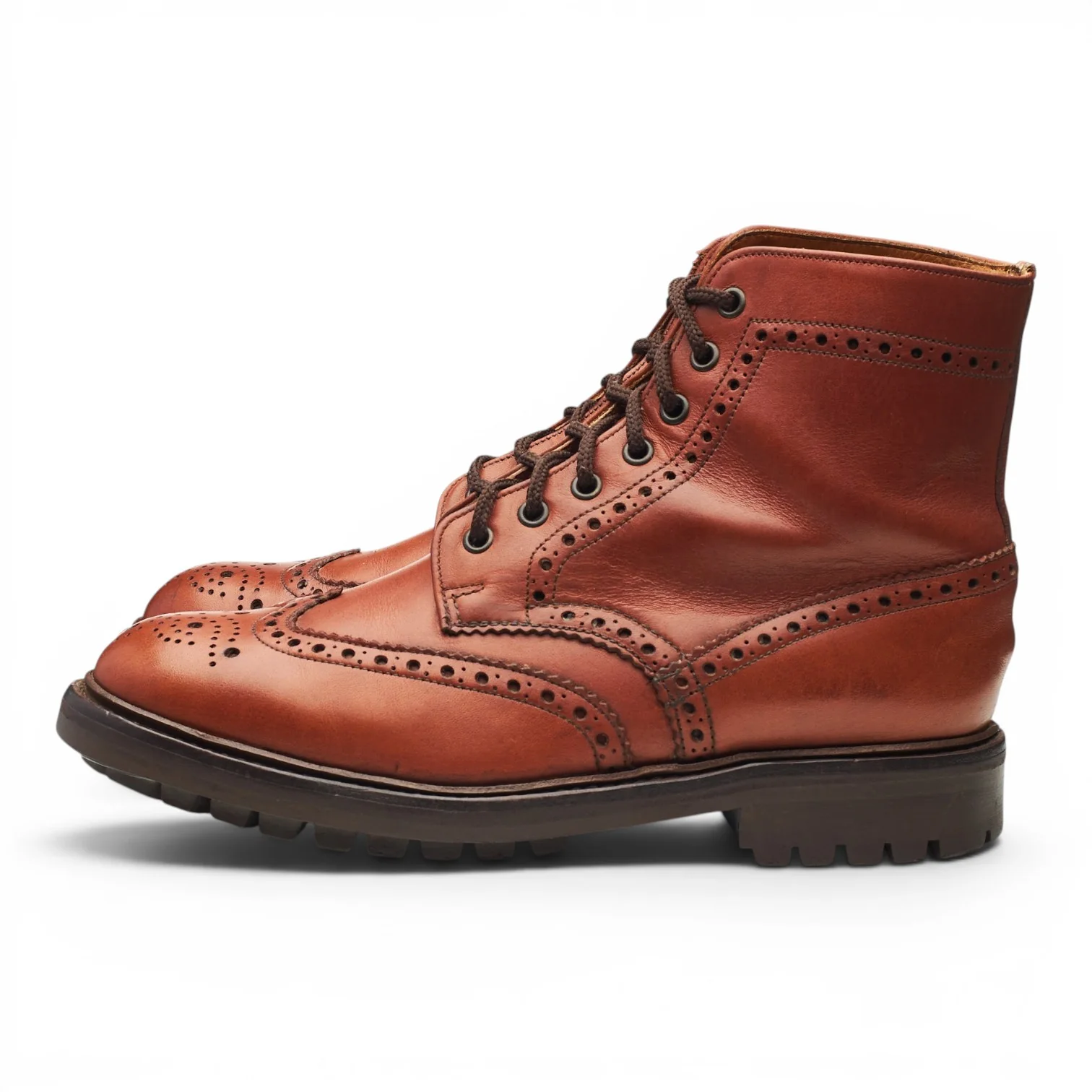 Hoggs of Fife Tan Brown Leather Brogue Boots UK 7 FX - Image 3