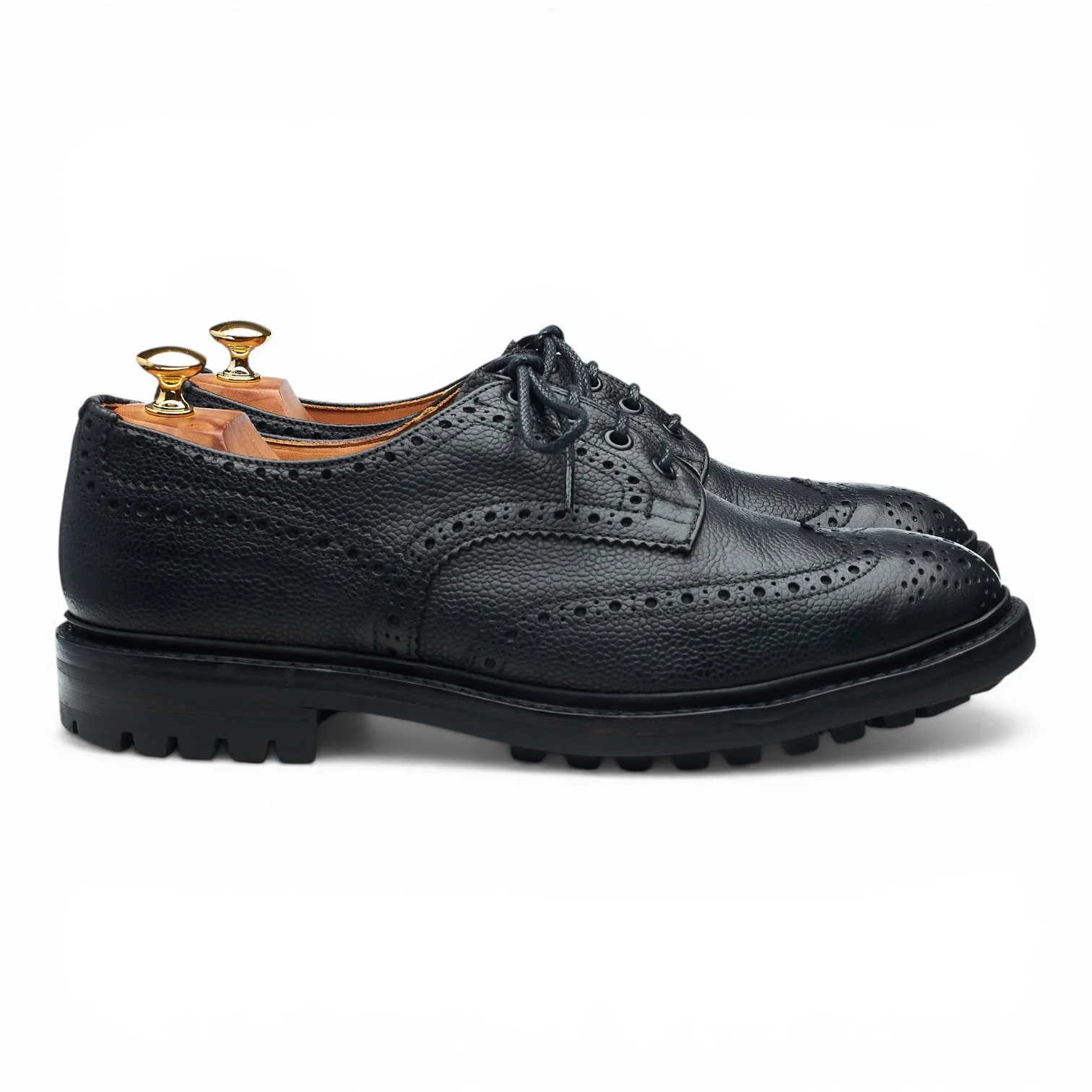 'Ilkley' Black Grain Leather Derby Brogues UK 10.5
