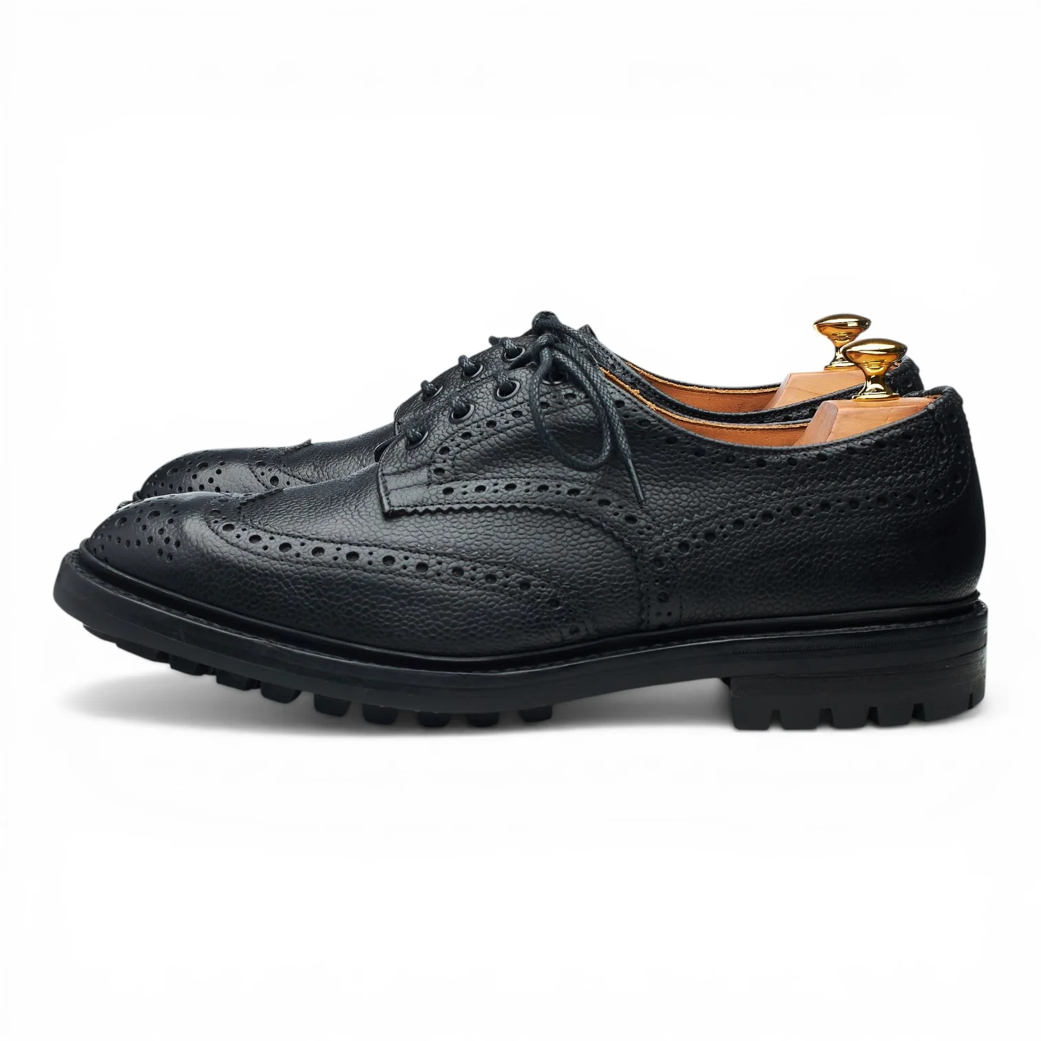 'Ilkley' Black Grain Leather Derby Brogues UK 10.5 - Image 3