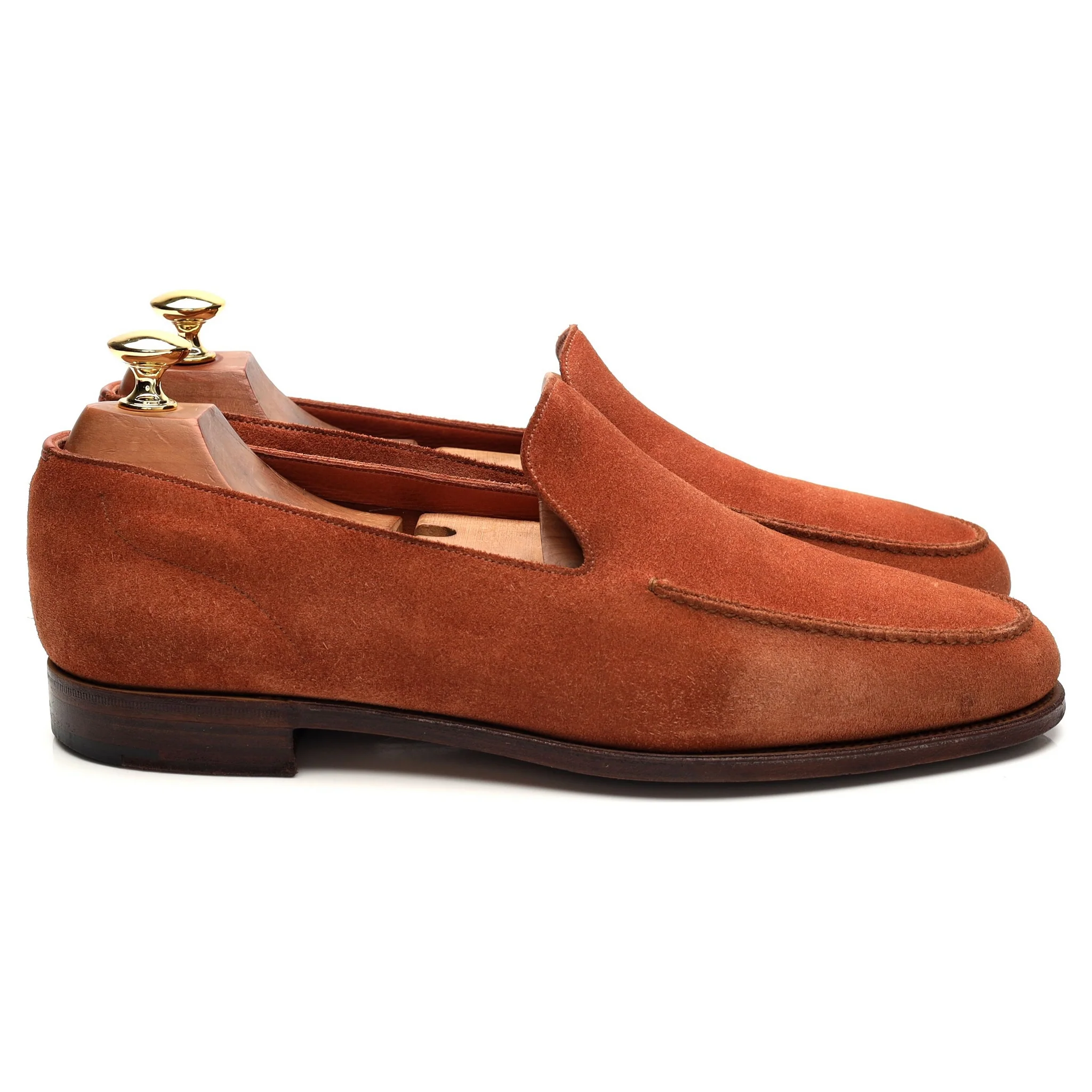 'Islington' Tan Brown Suede Slip On Loafers UK 8 E
