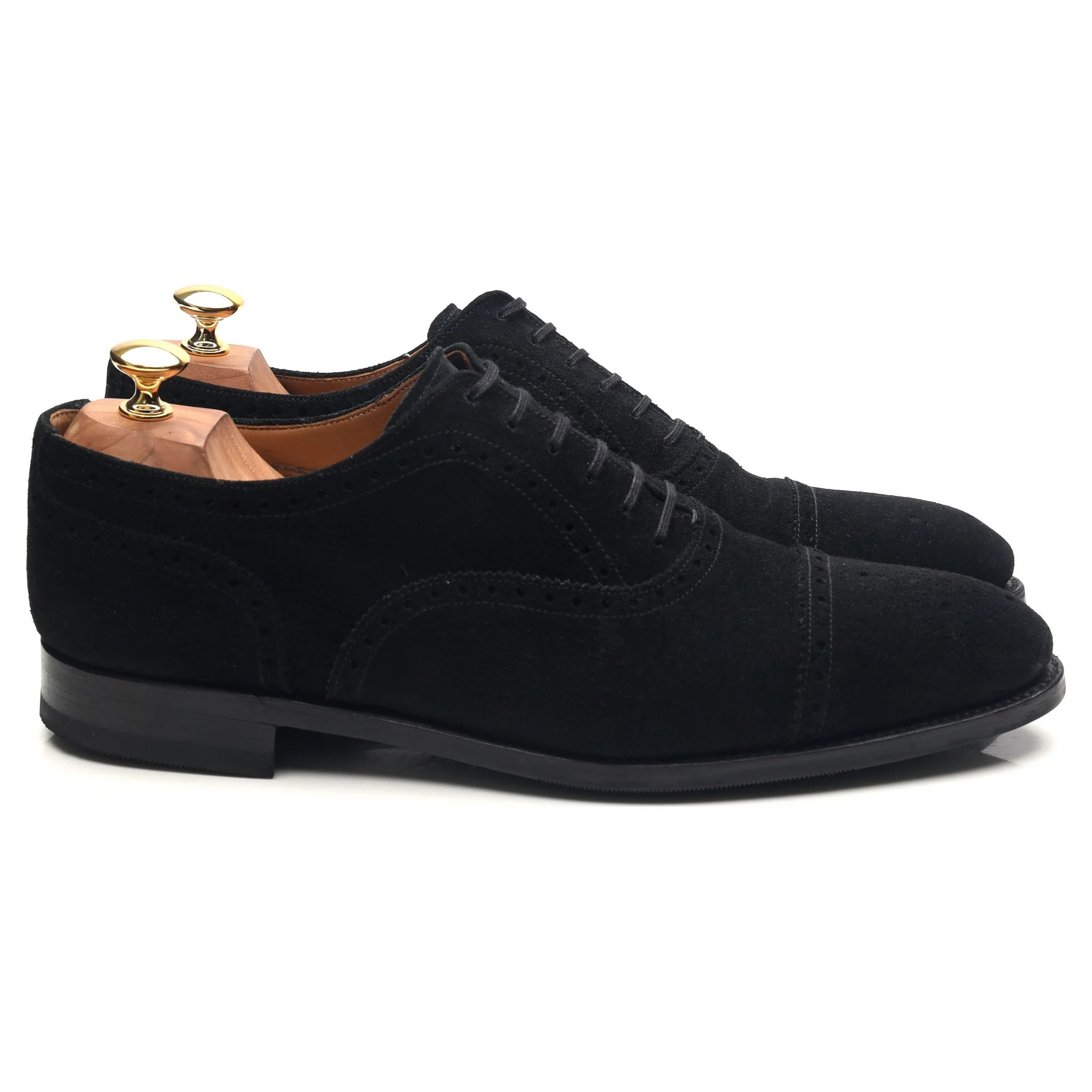 'Wenatchee' Black Suede Oxford Semi Brogues UK 10 E - Image 6