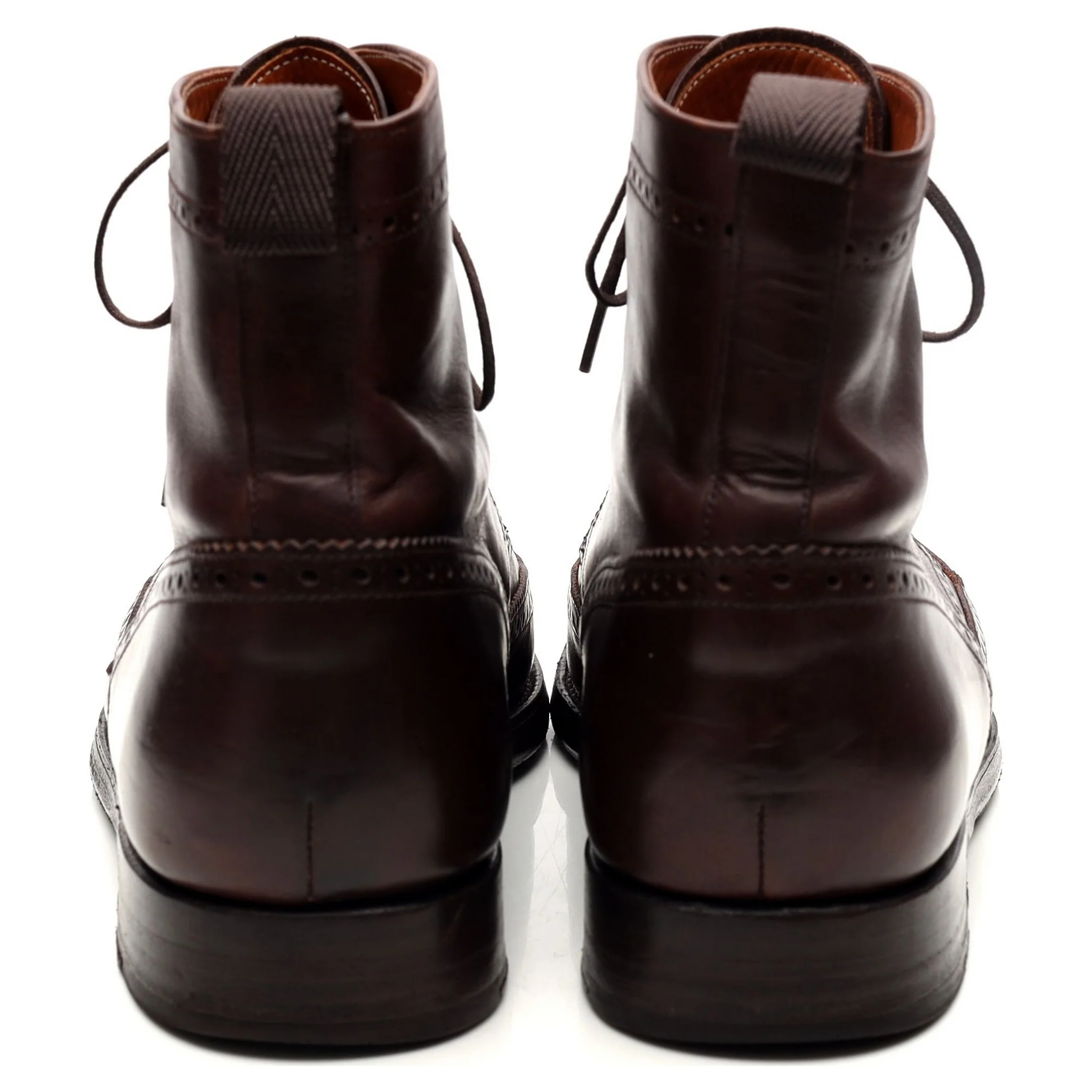 'Holman' Dark Brown Leather Brogue Boots UK 8.5 E - Image 4