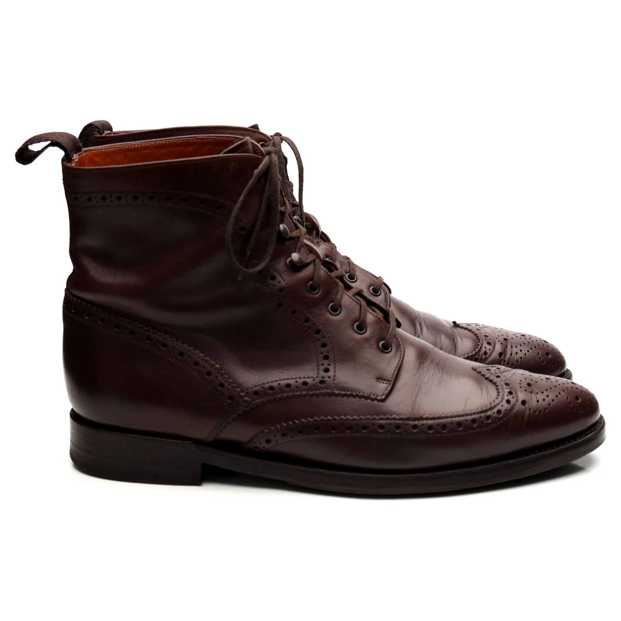 'Holman' Dark Brown Leather Brogue Boots UK 8.5 E - Image 6