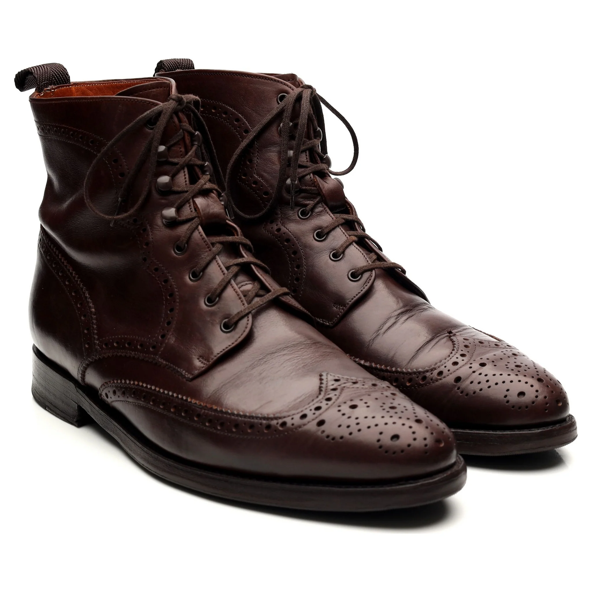'Holman' Dark Brown Leather Brogue Boots UK 8.5 E - Image 7