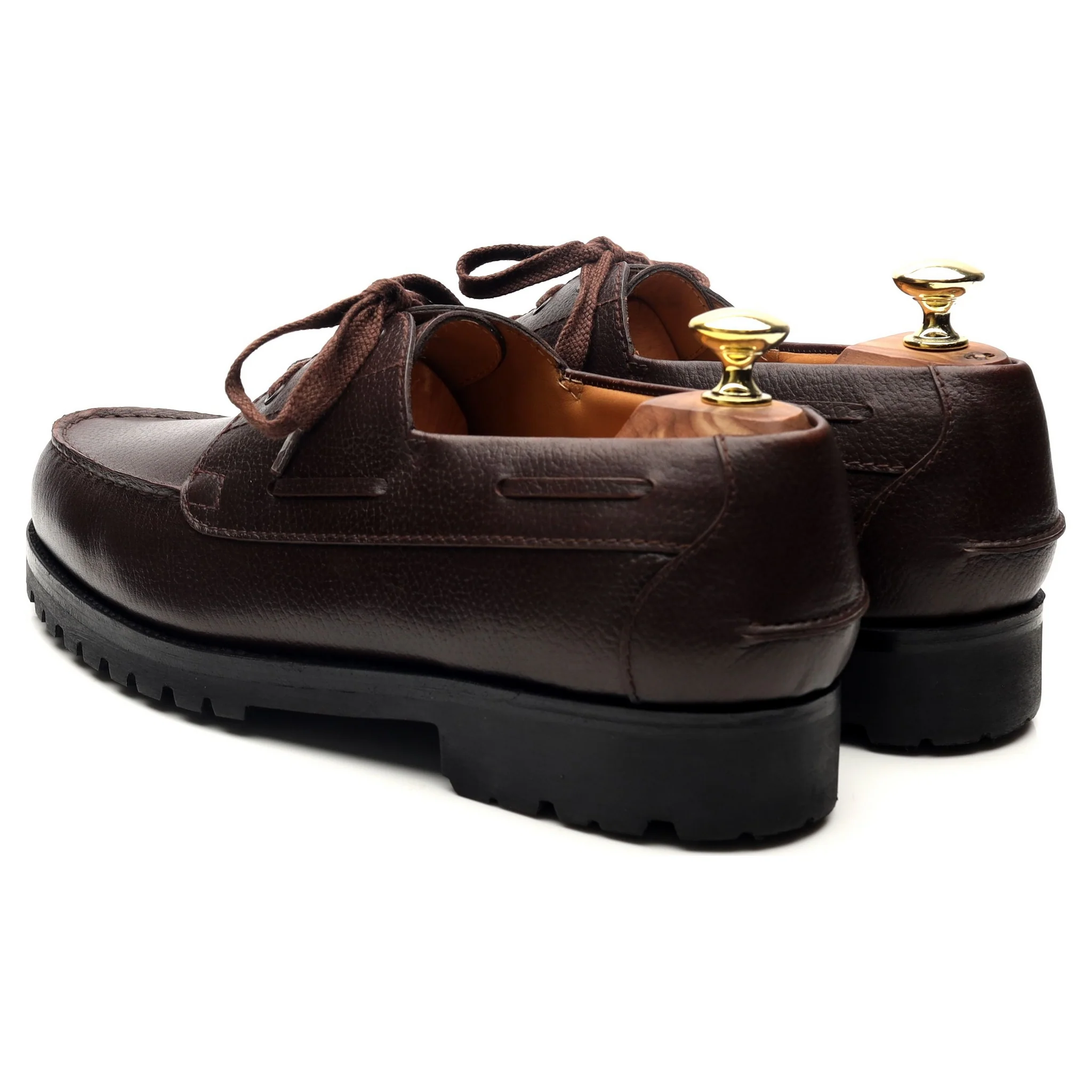 Beige Habilleur Dark Brown Leather Derby 7 D UK 7.5 - Image 3