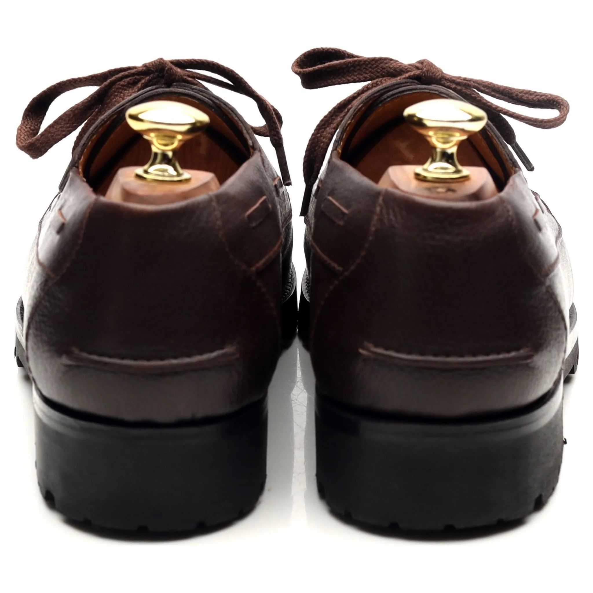 Beige Habilleur Dark Brown Leather Derby 7 D UK 7.5 - Image 4