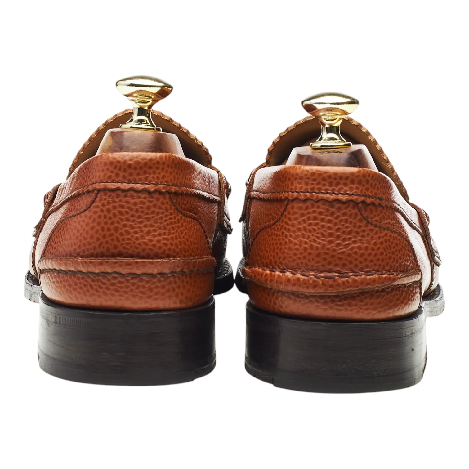 'Arran' Tan Brown Grain Leather Loafers UK 7.5 F - Image 4