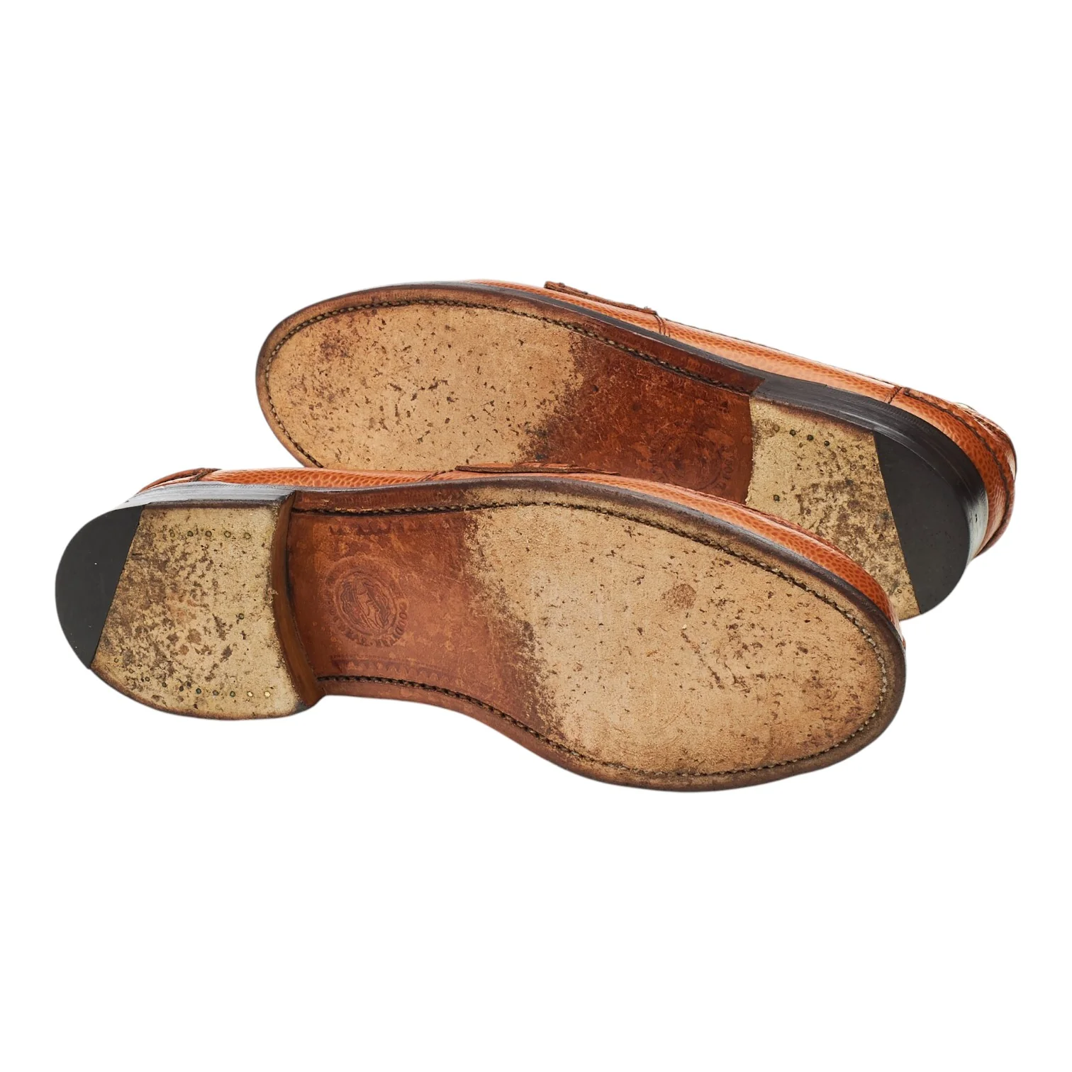 'Arran' Tan Brown Grain Leather Loafers UK 7.5 F - Image 5