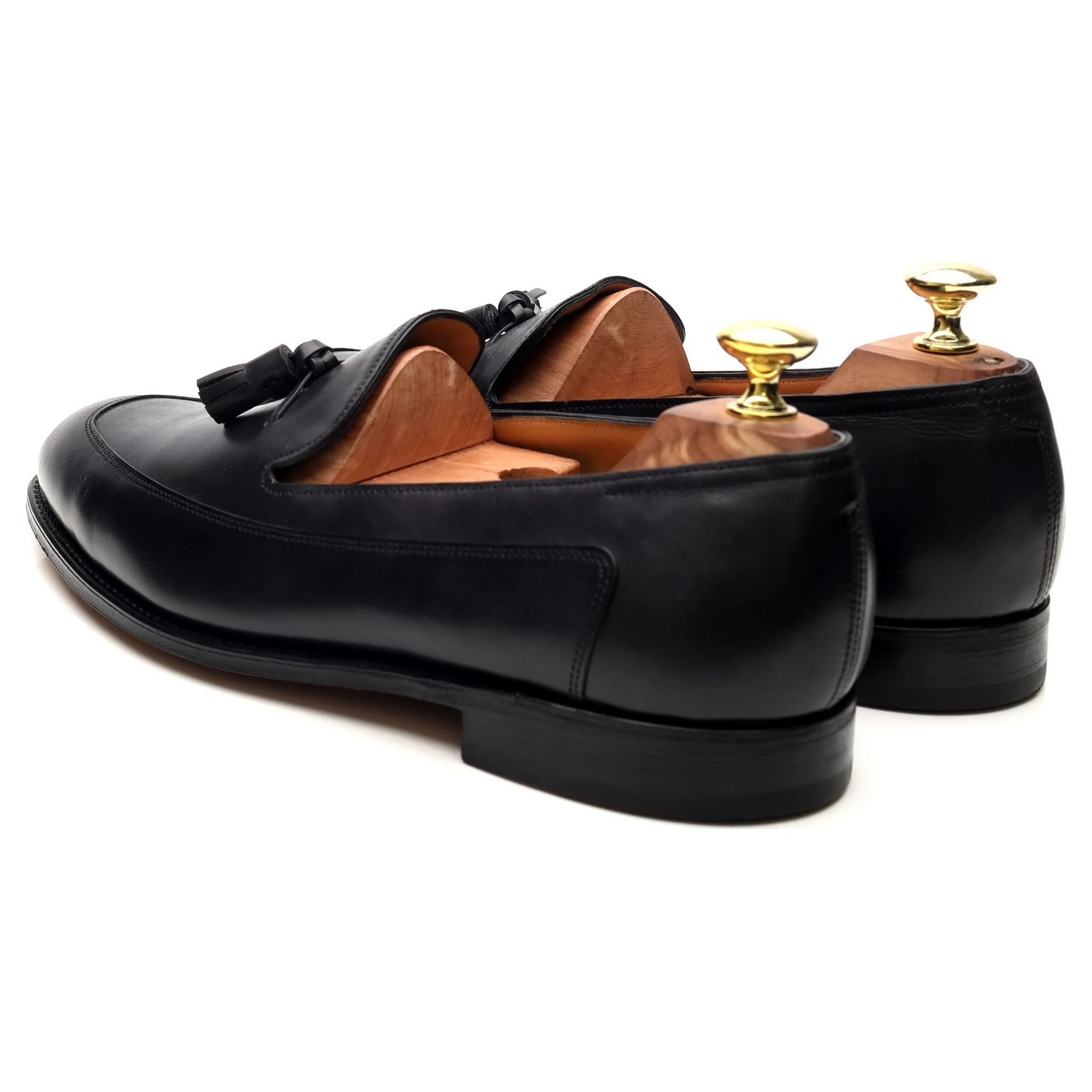 'Buckingham' Black Leather Tassel Loafers UK 7.5 E - Image 3
