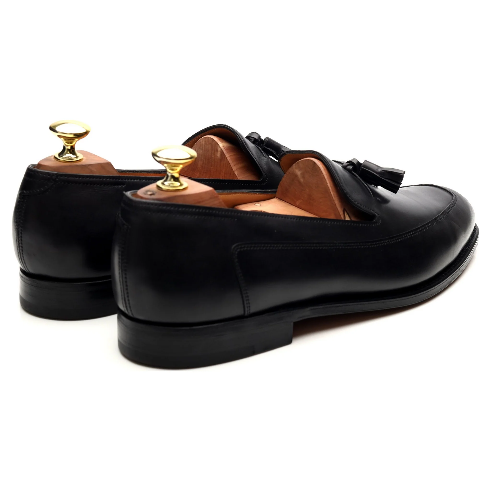 'Buckingham' Black Leather Tassel Loafers UK 7.5 E - Image 5