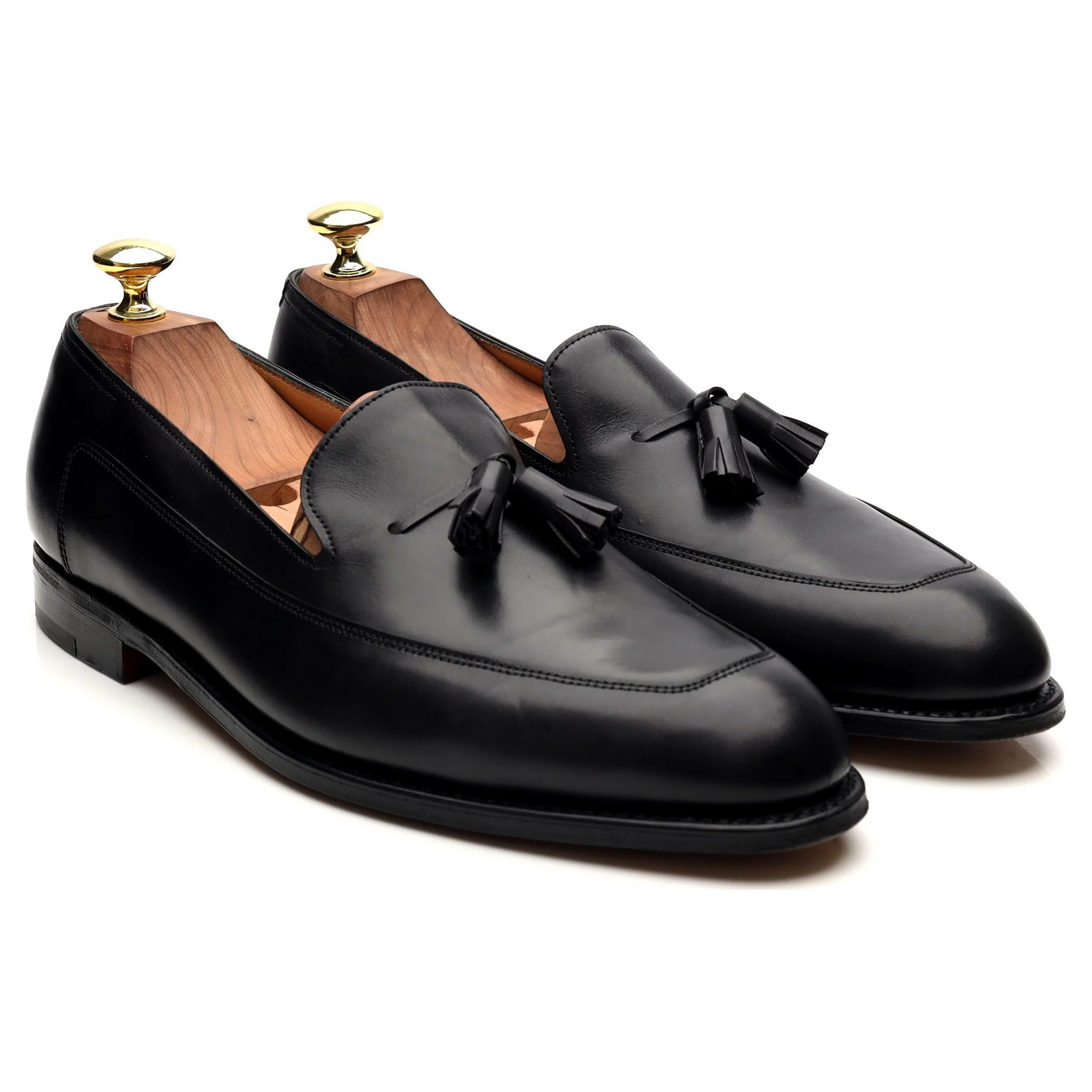 'Buckingham' Black Leather Tassel Loafers UK 7.5 E - Image 7
