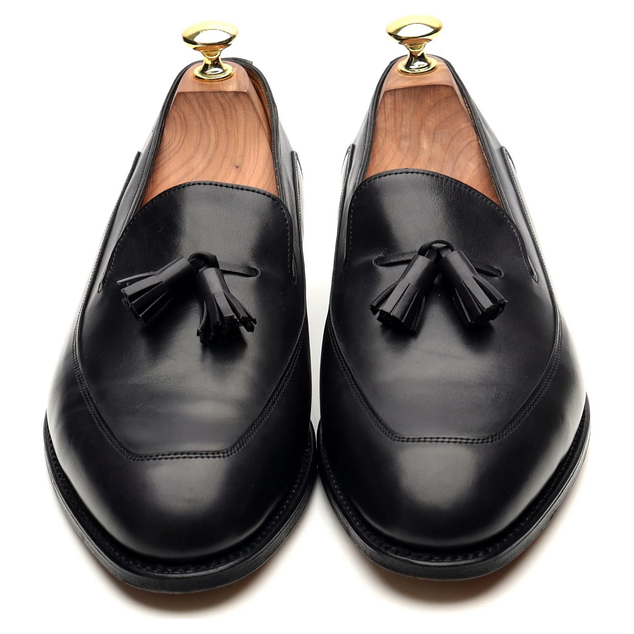 'Buckingham' Black Leather Tassel Loafers UK 7.5 E - Image 9