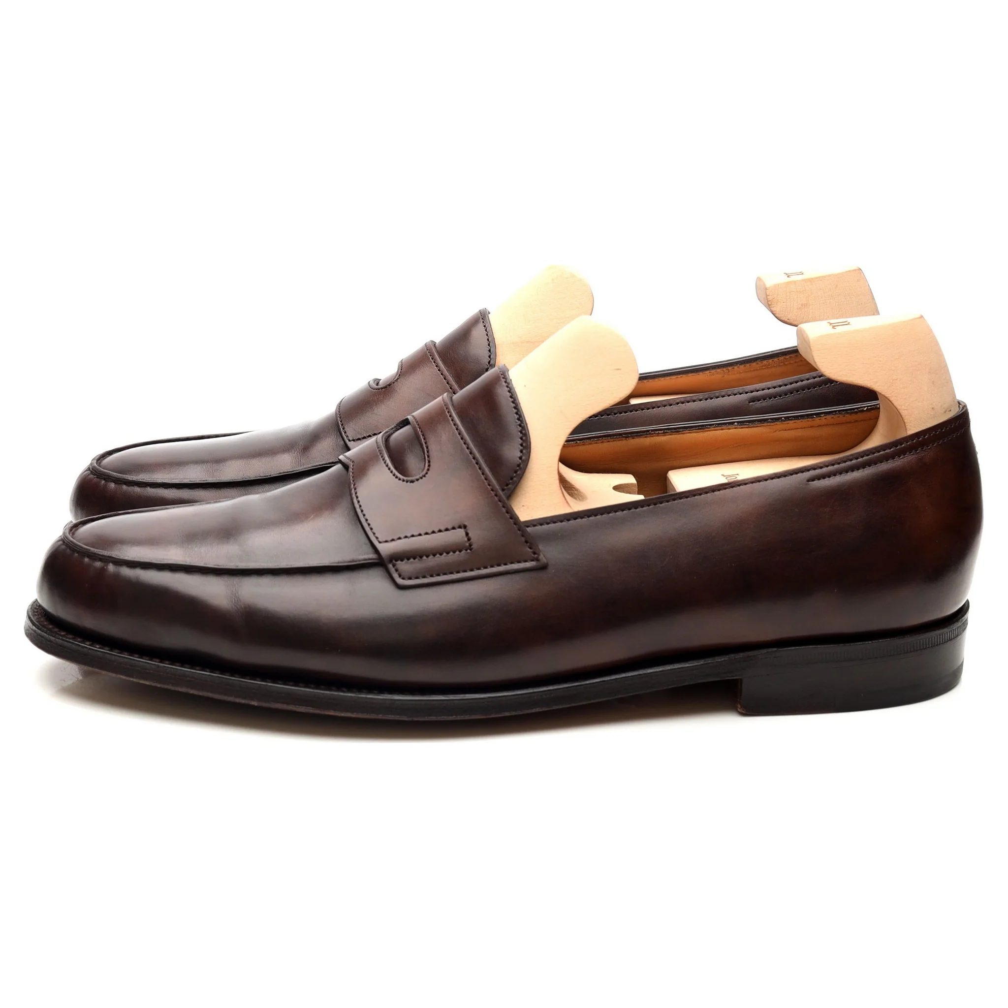 'Lopez' Dark Brown Museum Leather Loafers UK 8.5 E - Image 2
