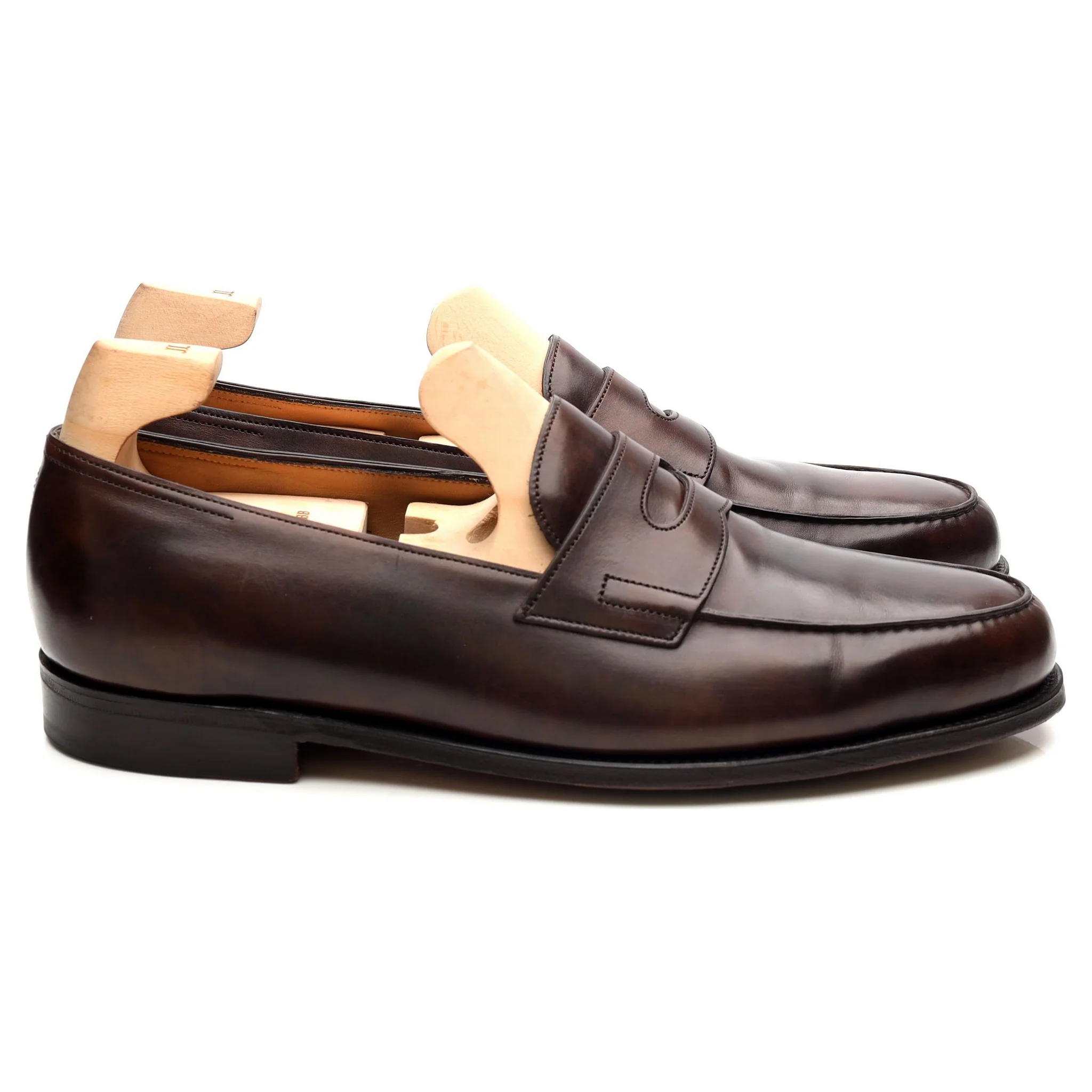 'Lopez' Dark Brown Museum Leather Loafers UK 8.5 E - Image 6
