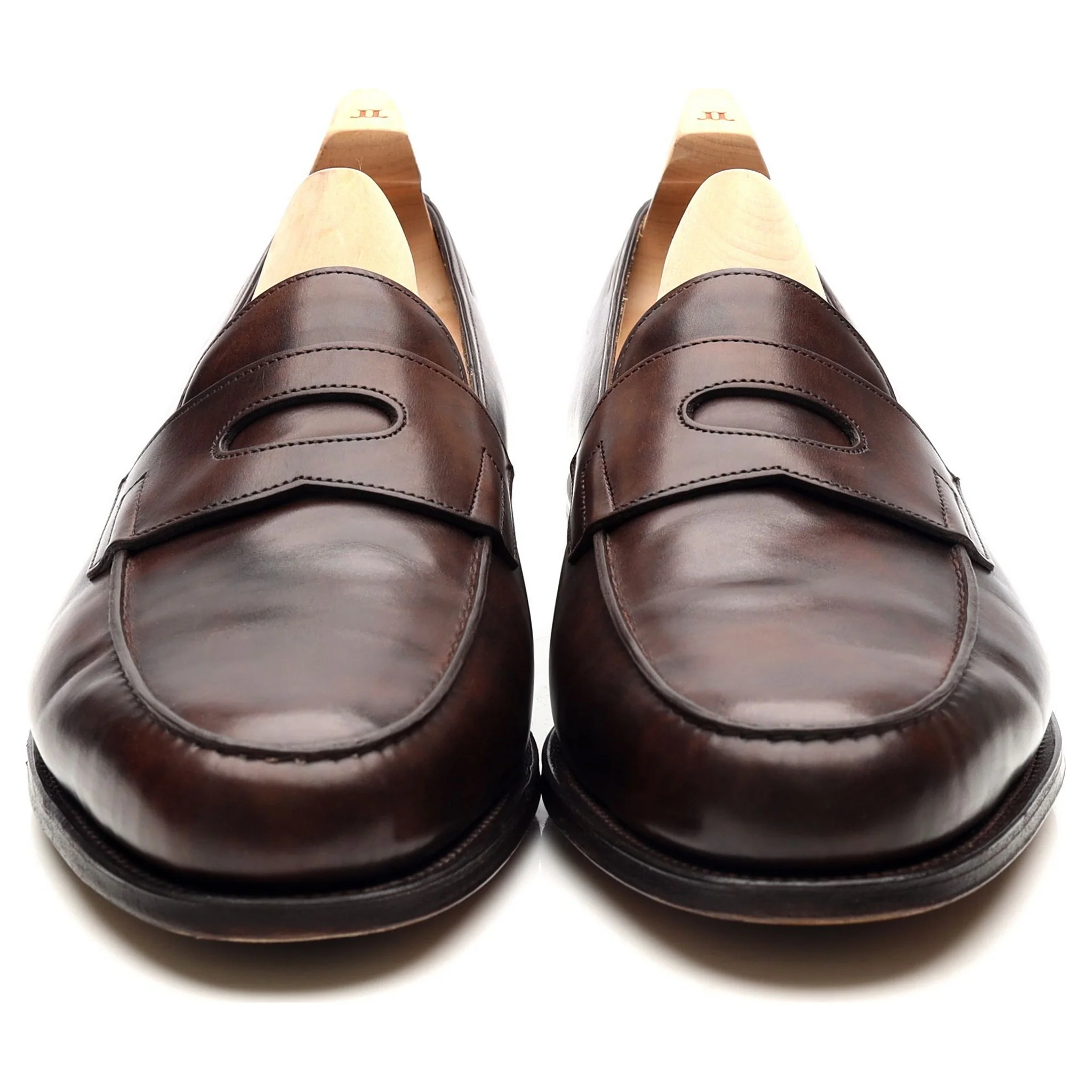 'Lopez' Dark Brown Museum Leather Loafers UK 8.5 E - Image 8