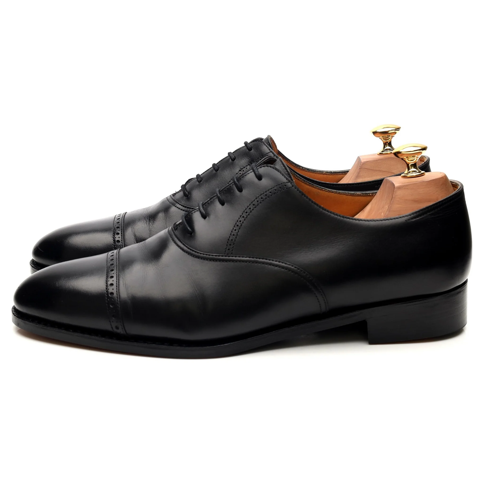 'Philip' Black Leather Oxford UK 10 E - Image 2